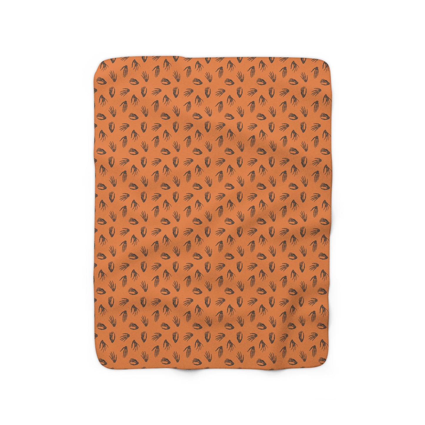 Skeleton Hands Sherpa Fleece Blanket, Halloween Throw Blanket Orange - HolidayShoppingFinds
