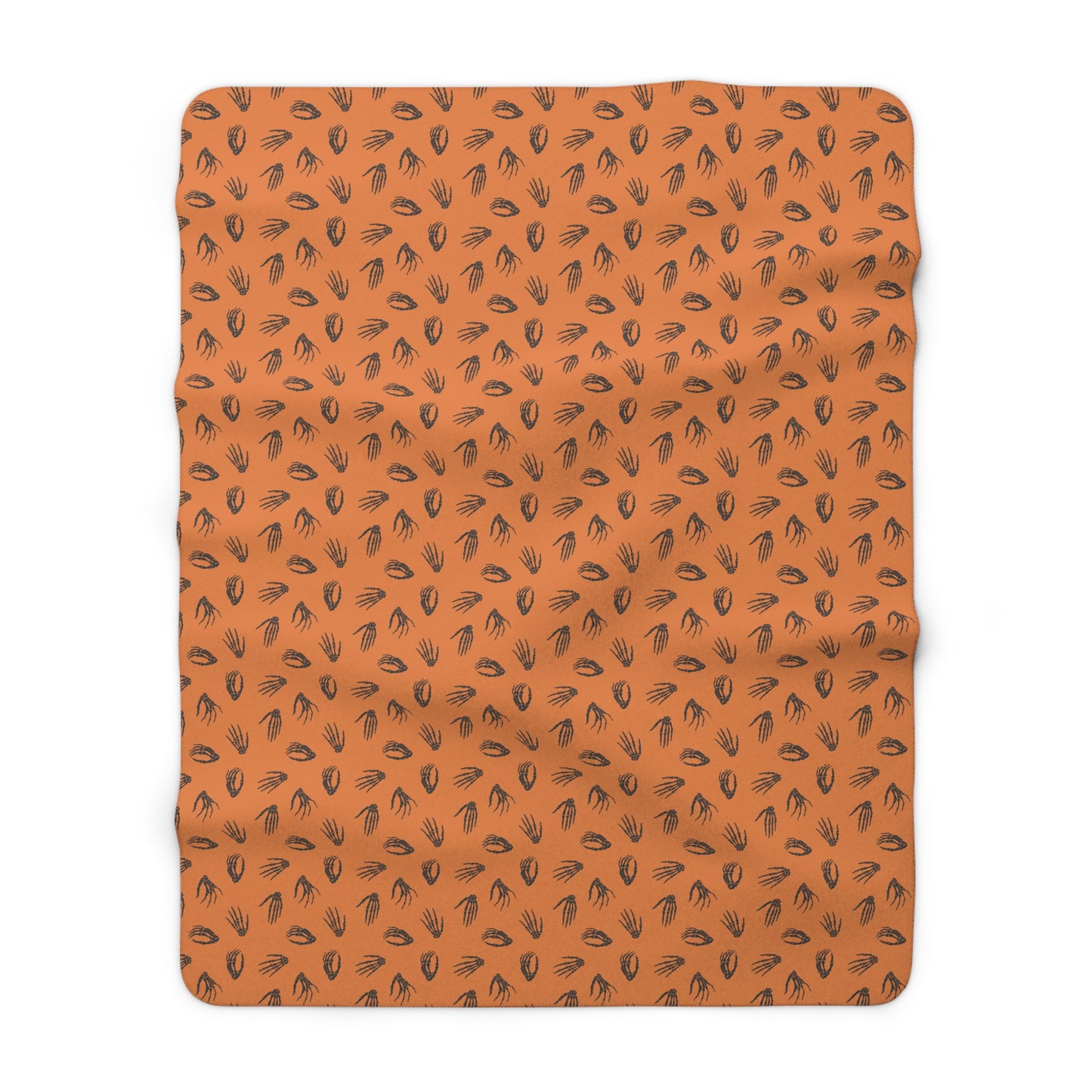 Skeleton Hands Sherpa Fleece Blanket, Halloween Throw Blanket Orange - HolidayShoppingFinds