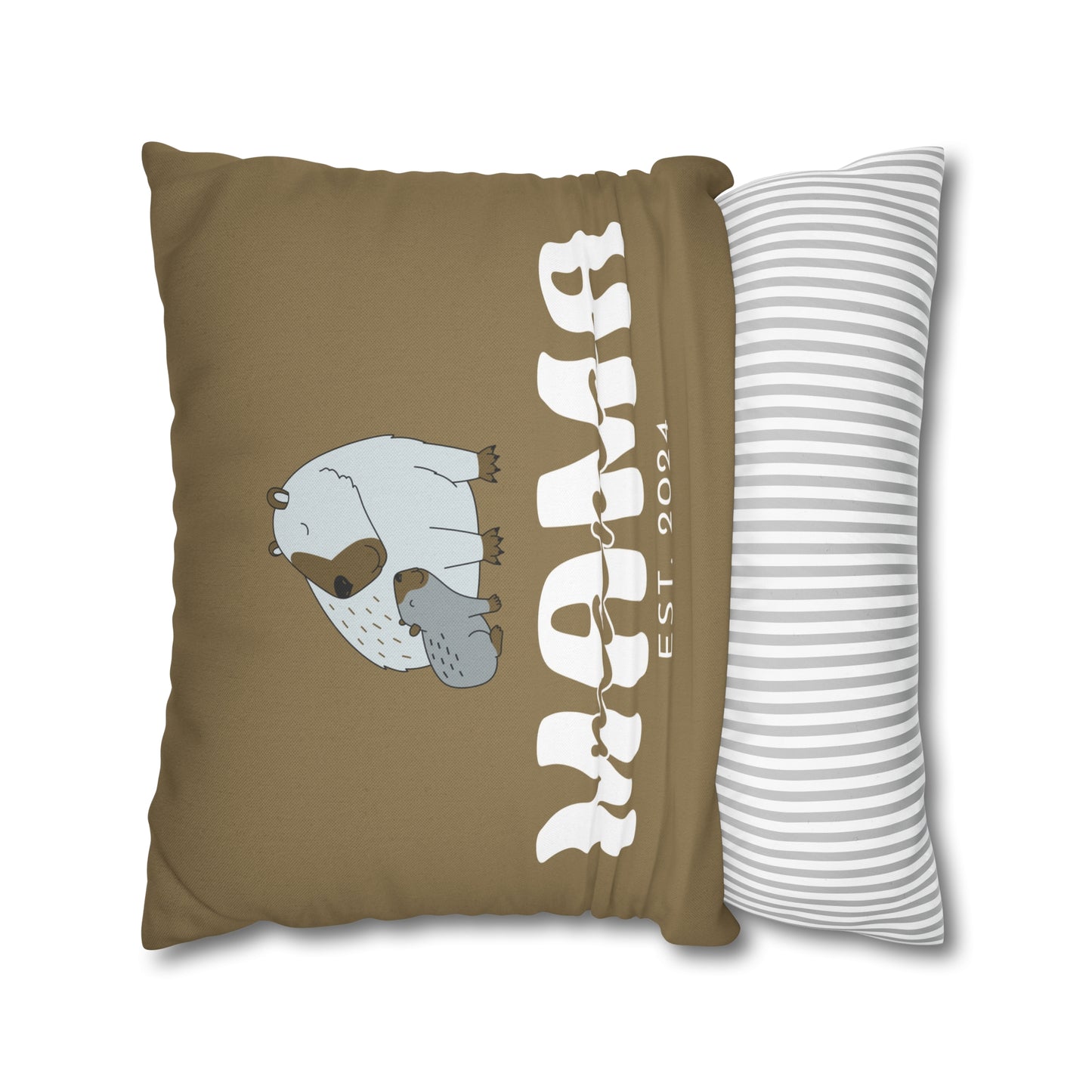 Personalized Mama Capybara Pillowcase Khaki, Gift For Mom - HolidayShoppingFinds