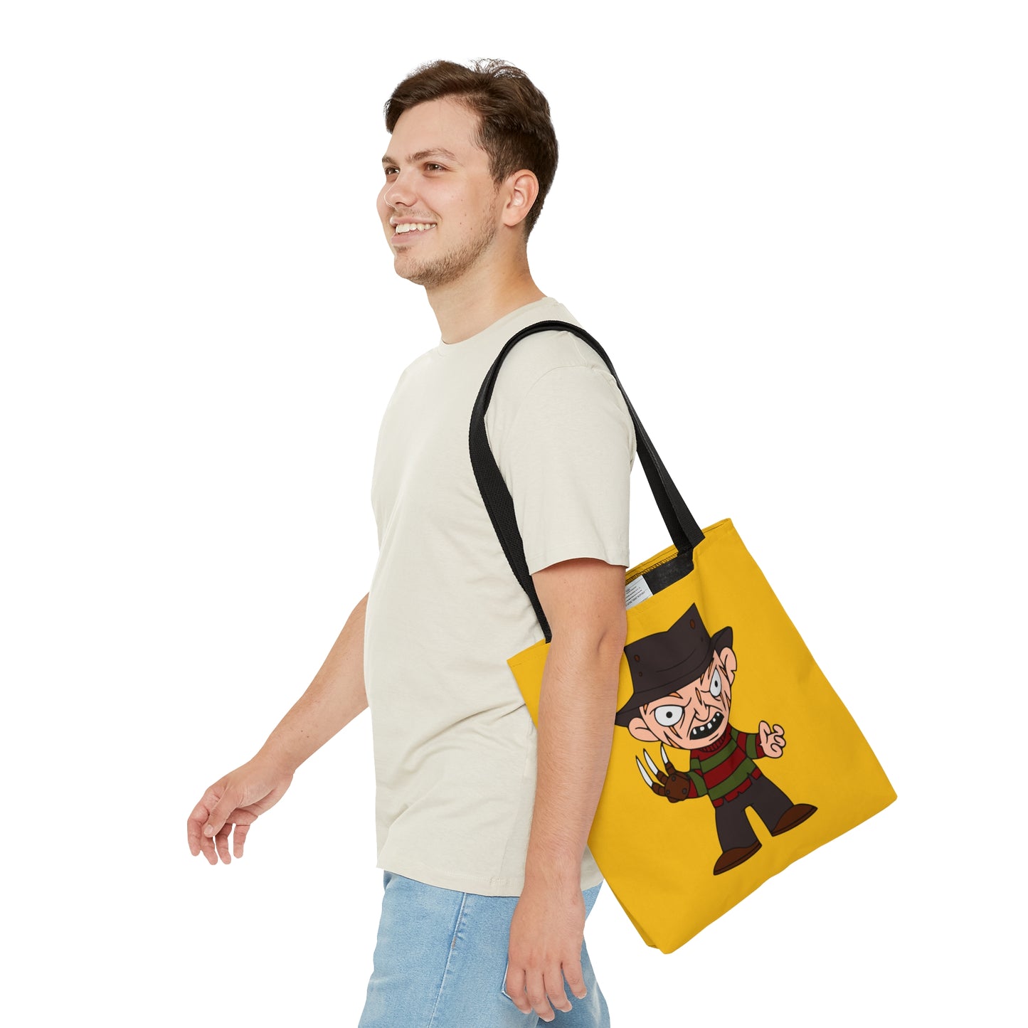 Nightmare on Elm Street Freddy Tote Bag, Halloween Handbag Yellow, Horror Movie Fan Gift, Trick or Treat Bag - HolidayShoppingFinds