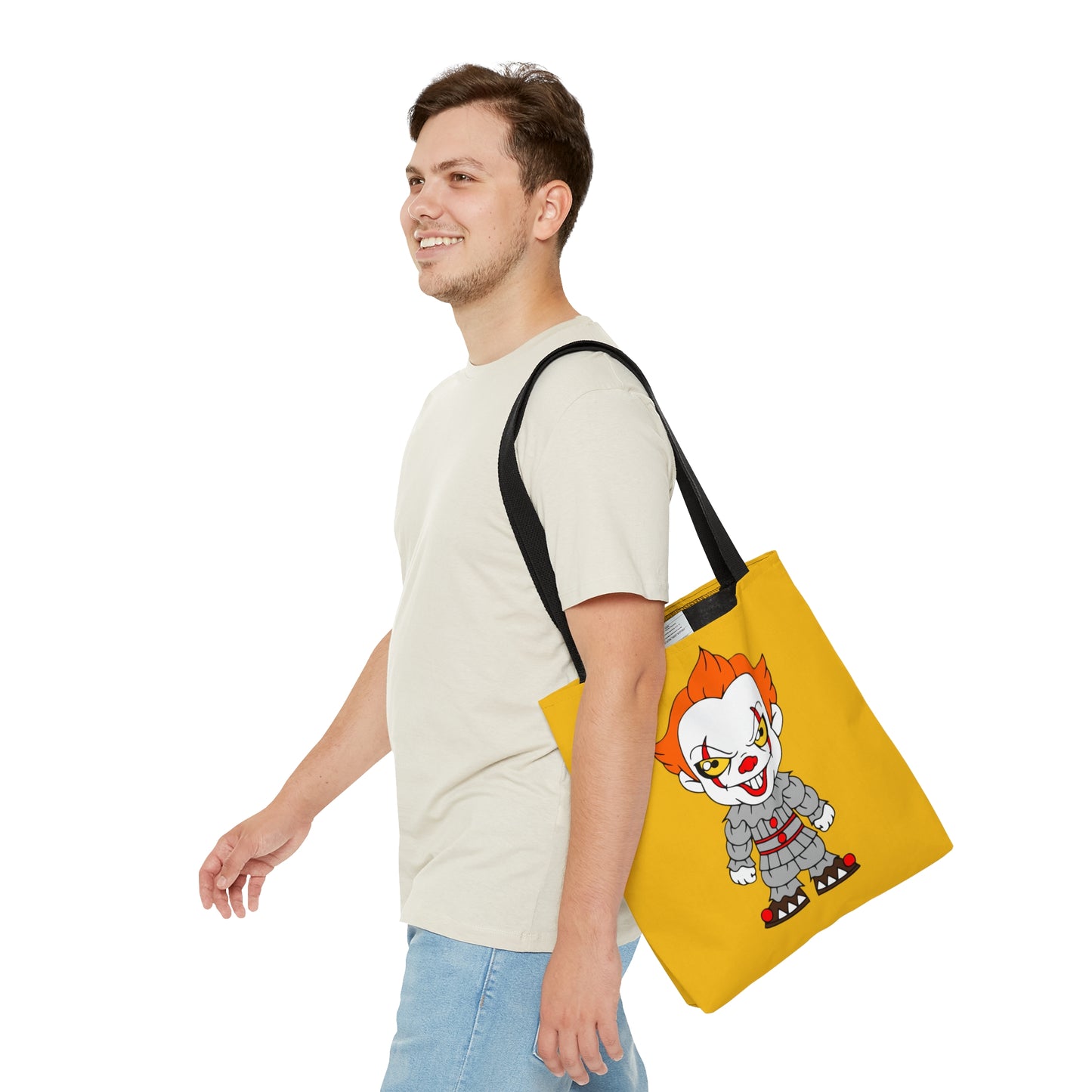 IT Pennywise Tote Bag, Halloween Horror Movie Fan Gift, Yellow Handbag, Trick or Treat Bag - HolidayShoppingFinds