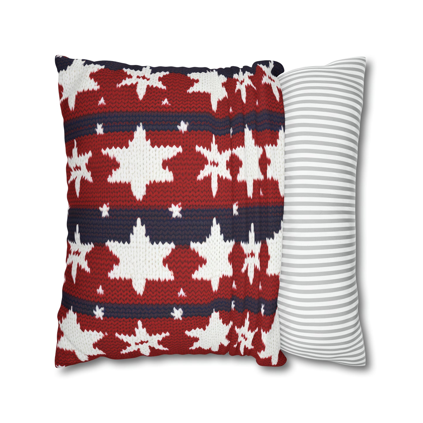 Patriotic Pillowcase American Flag Accent Square Pillow USA Red White & Blue Veterans 4th of July Memorial Day Home Decor - HolidayShoppingFinds