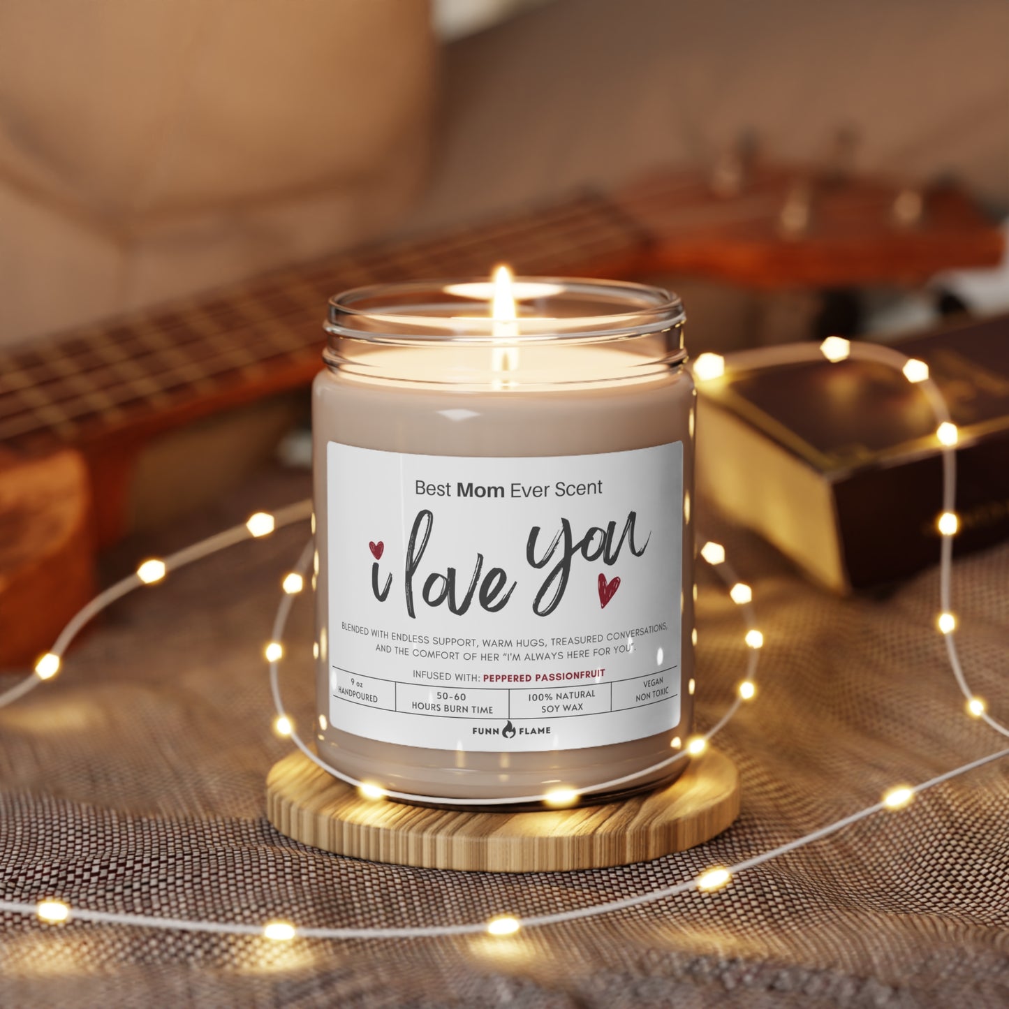 Best Mom Ever Candle, I Love You, Gift for Mother, 100% Vegan Soy Wax Scented Candle, Eco-Friendly Candle - HolidayShoppingFinds