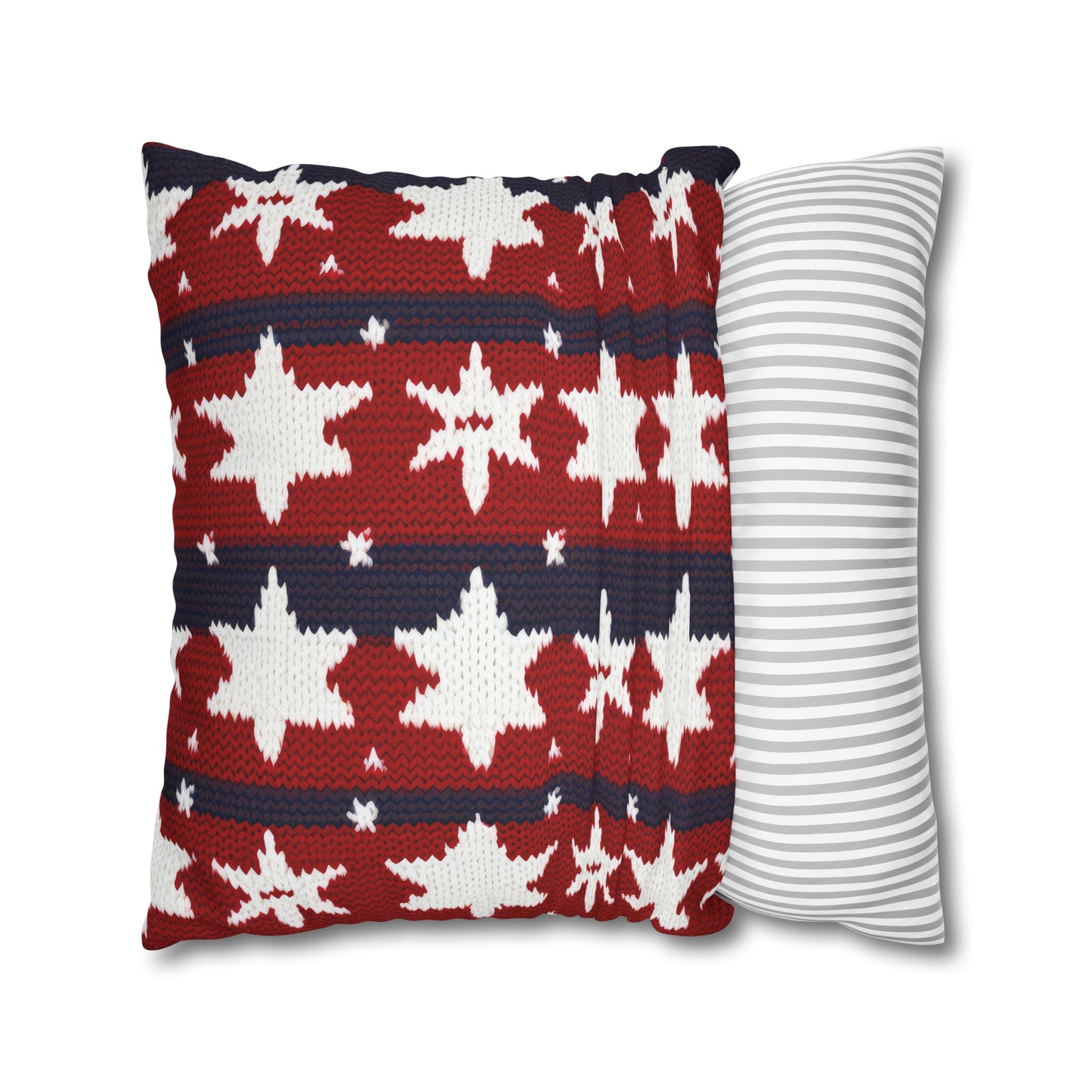 Patriotic Pillowcase American Flag Accent Square Pillow USA Red White & Blue Veterans 4th of July Memorial Day Home Decor - HolidayShoppingFinds
