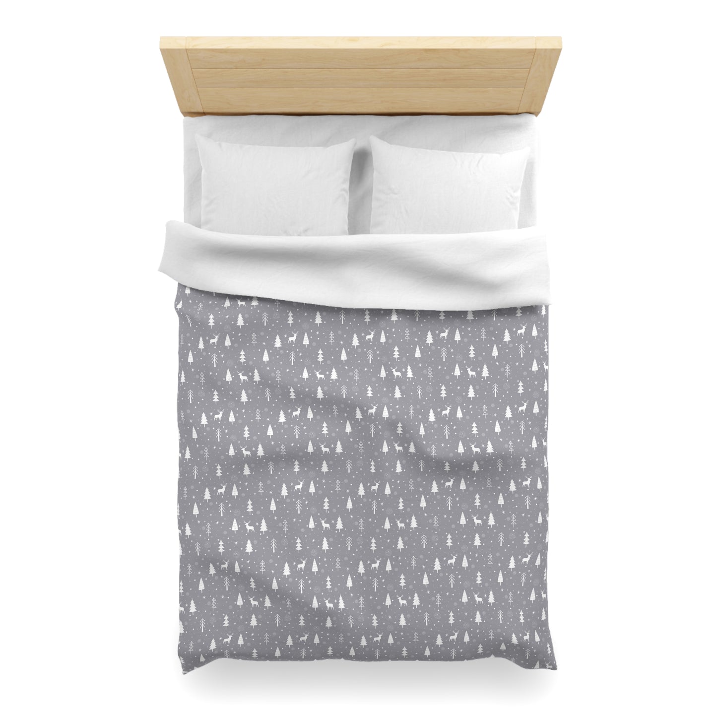 Christmas Duvet Cover, Holiday Reindeer Bedding Winter Wonderland Twin/TwinXL/Queen/King Duvet Twin XL White - HolidayShoppingFinds