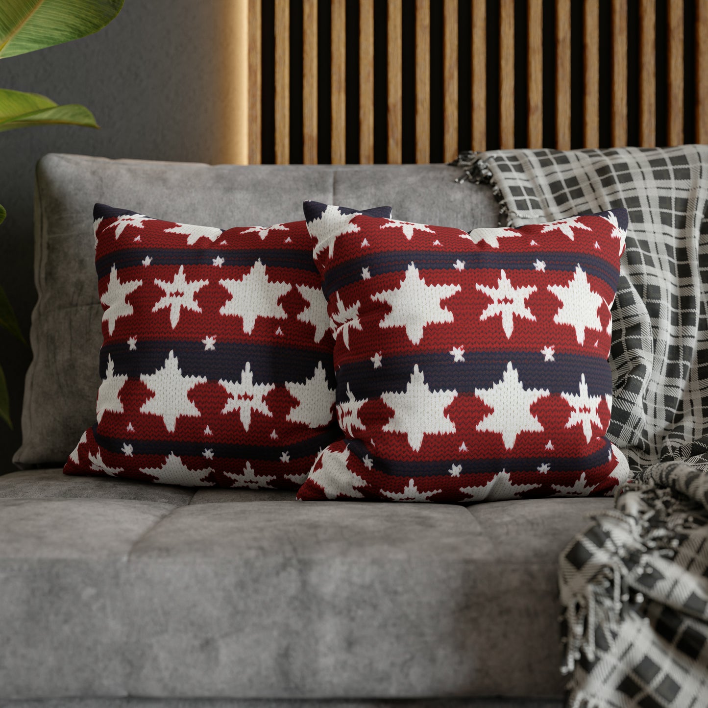 Patriotic Pillowcase American Flag Accent Square Pillow USA Red White & Blue Veterans 4th of July Memorial Day Home Decor - HolidayShoppingFinds