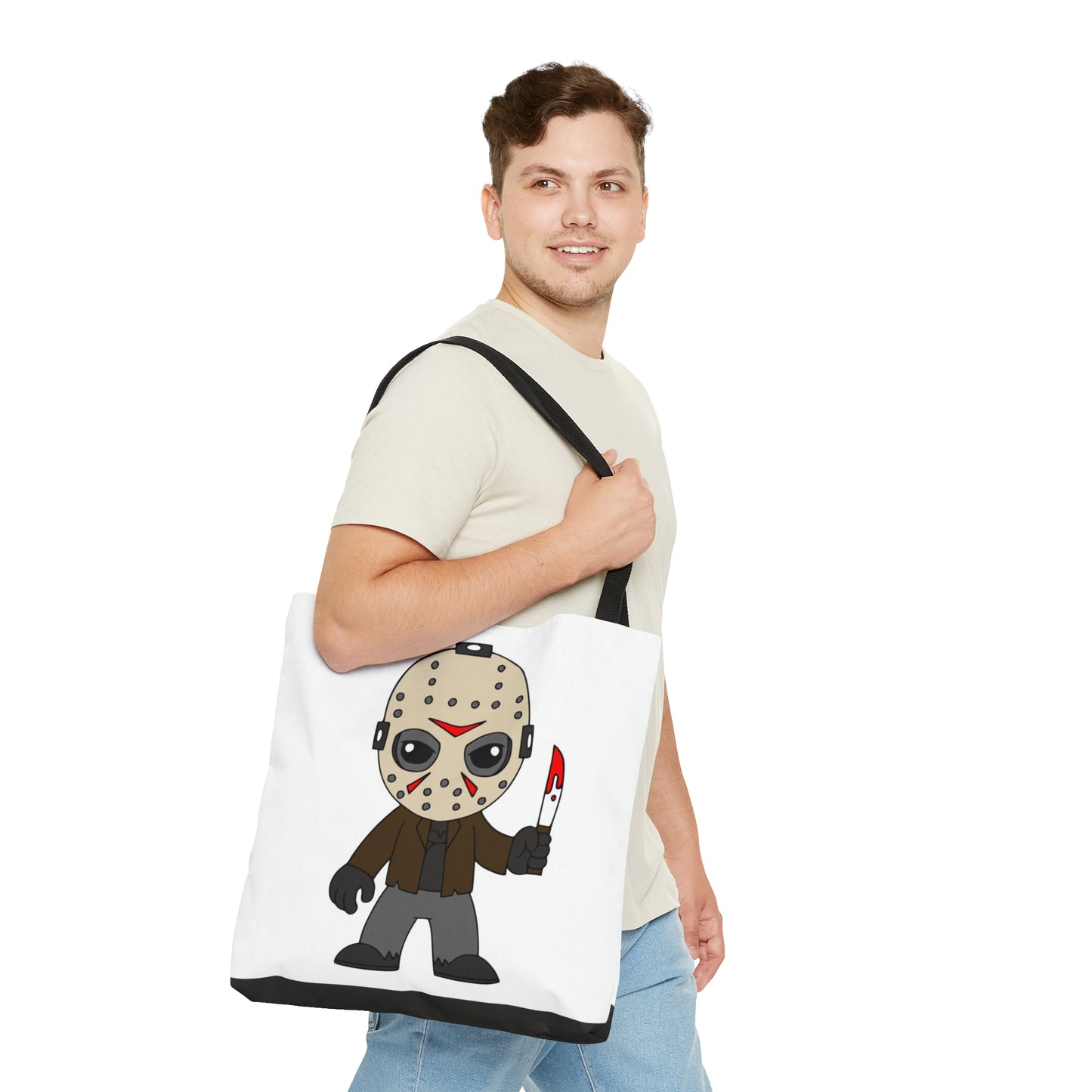 Friday the 13th Jason Tote Bag, Halloween Tick or Treat Bag White, Horror Movie Fan Gift, Camp Crystal Lake Bag - HolidayShoppingFinds