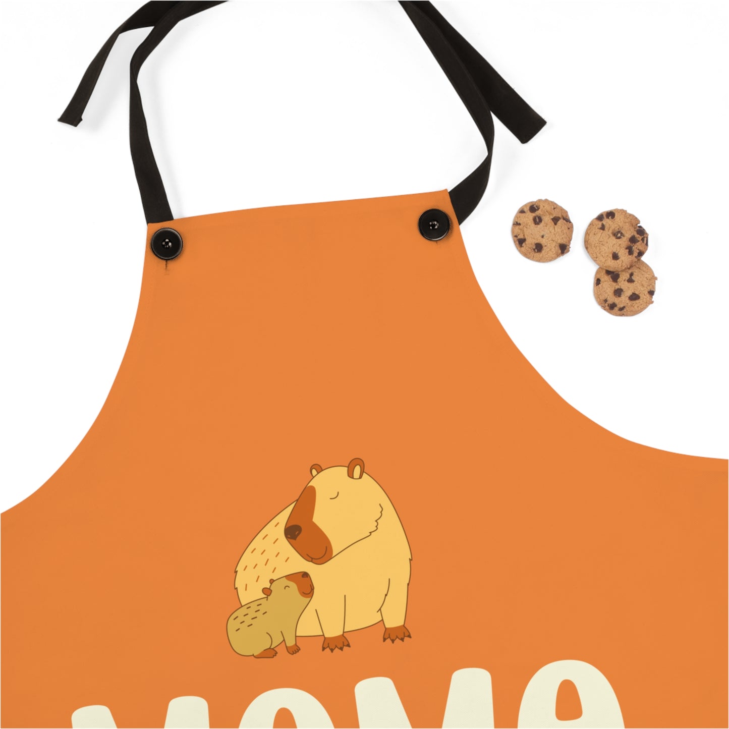Personalized Mama Capybara Apron Orange, Chef Apron Gift For Mom - HolidayShoppingFinds