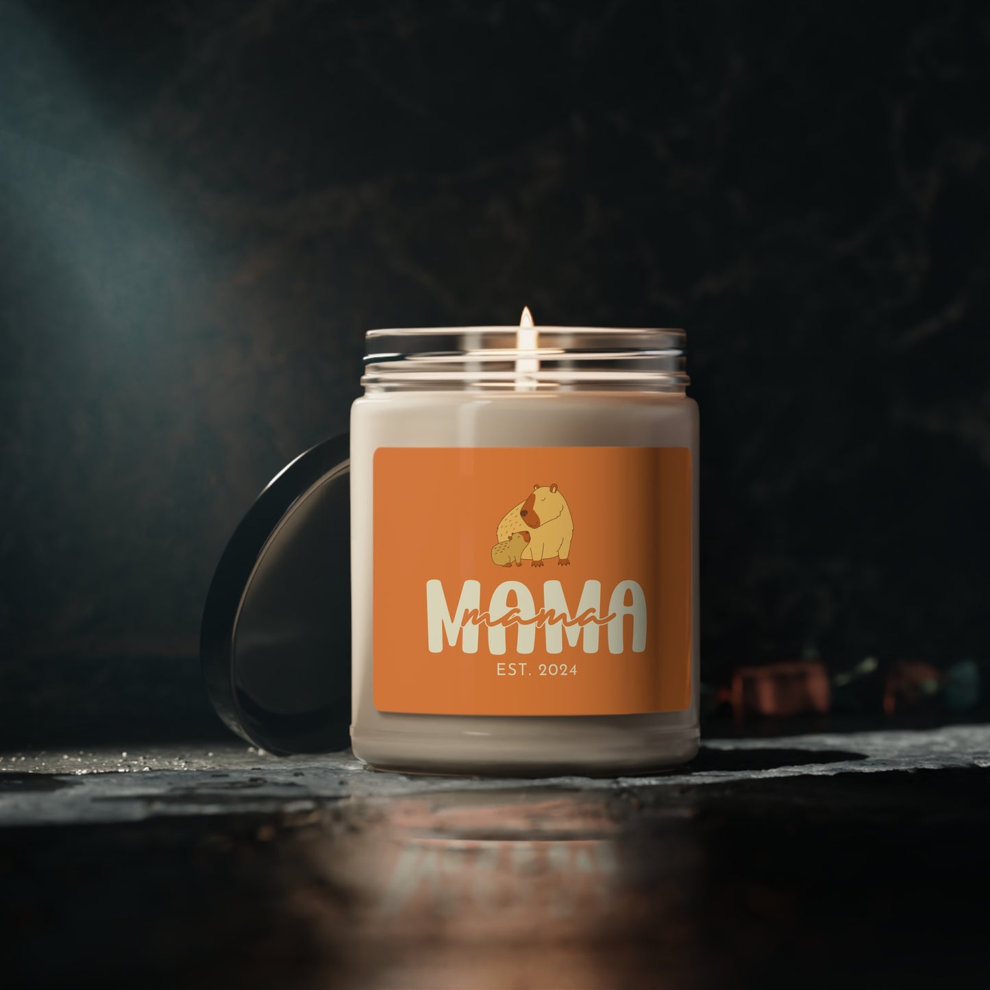Personalized MAMA Capybara Candle Gift for Mom Mother Orange 100% Vegan Soy Wax Candle Eco-Friendly Long-Lasting Candle - HolidayShoppingFinds