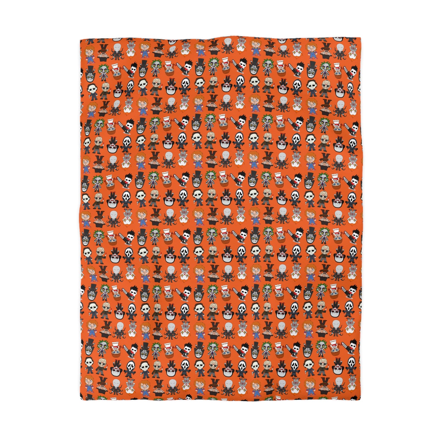 Halloween Killers Duvet Cover, Horror Movie Villains Orange Twin/TwinXL/Queen/King Duvet - HolidayShoppingFinds