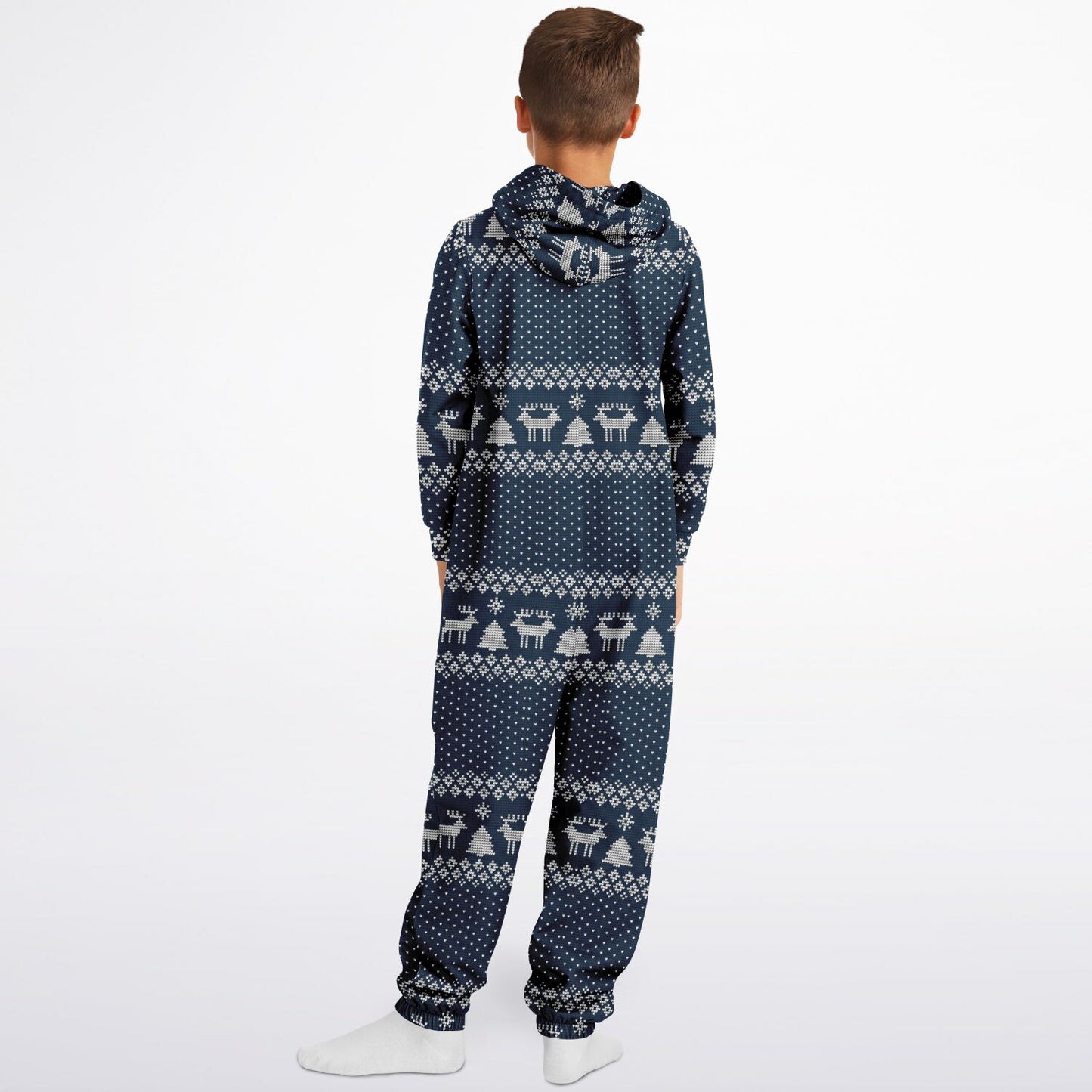Winter Magic Christmas Teens Onesie: Boys & Girls Union Suit Athletic Blue Jumpsuit - HolidayShoppingFinds