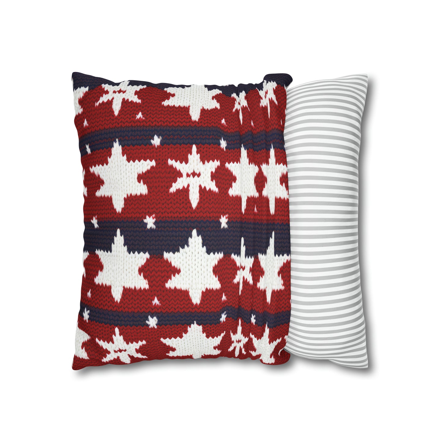 Patriotic Pillowcase American Flag Accent Square Pillow USA Red White & Blue Veterans 4th of July Memorial Day Home Decor - HolidayShoppingFinds