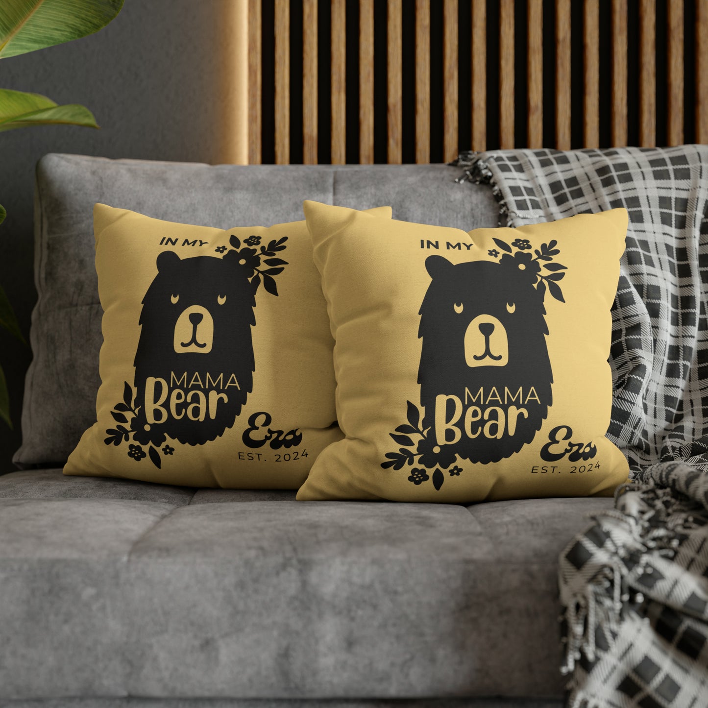 Personalized In My Mama Bear Era Pillowcase Buttery Yellow, Gift For Mom - HolidayShoppingFinds