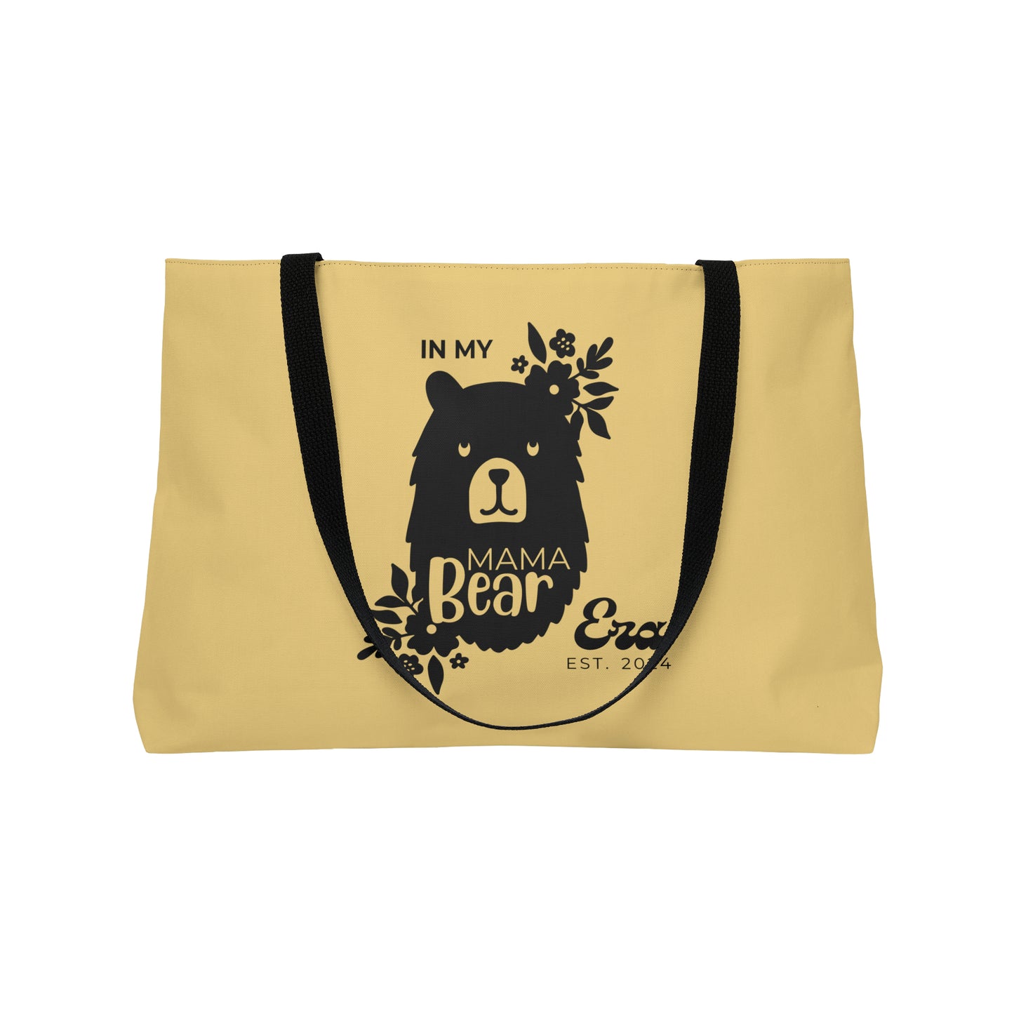 Personalized In My Mama Bear Era Weekender Tote Bag Buttery Yellow Gift for Mom - HolidayShoppingFinds