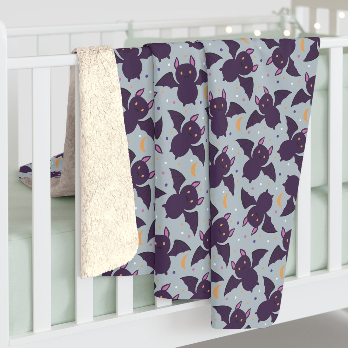 Bats Sherpa Fleece Blanket, Halloween Throw Blanket Spooky Bat Blanket - HolidayShoppingFinds