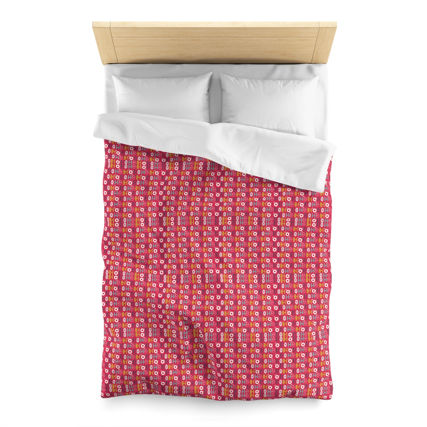 Holiday Duvet Cover, Ho Ho Ho Winter Red Duvet Twin/Queen/King Duvet Twin White - HolidayShoppingFinds