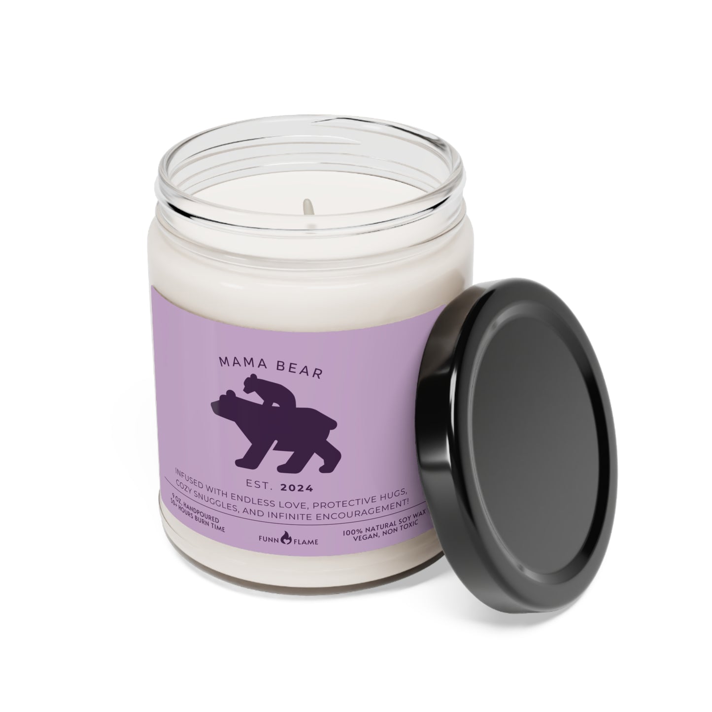 Mama Bear Candle, Personalized Gift For Mom, Scented Candle Lavender, 100% Vegan Soy Wax Candle Eco-Friendly Long-Lasting Candle - HolidayShoppingFinds