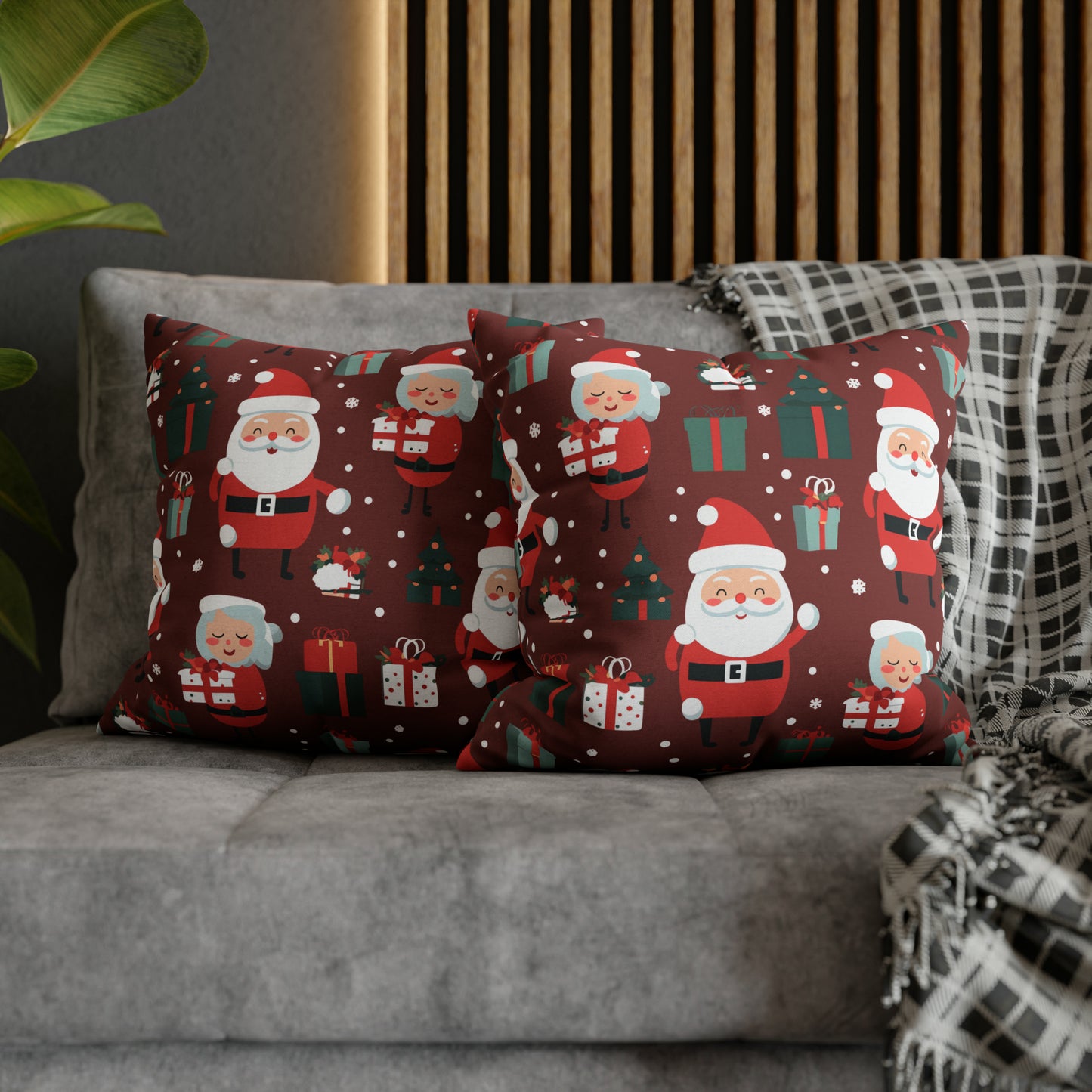 Santa & Mrs. Claus Pillowcase, Christmas Pillow Case, North Pole Home Decor - HolidayShoppingFinds