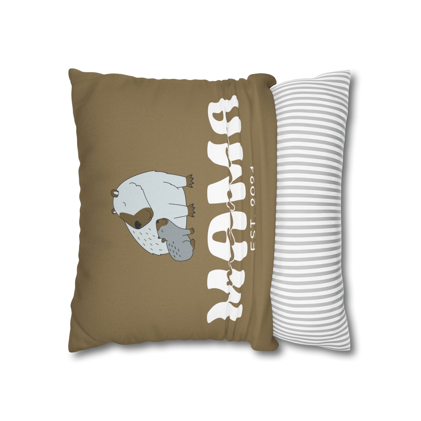 Personalized Mama Capybara Pillowcase Khaki, Gift For Mom - HolidayShoppingFinds
