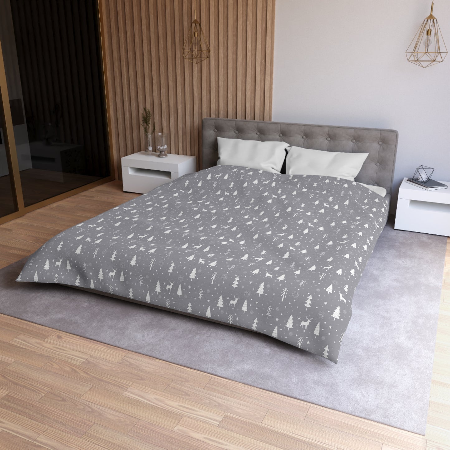 Christmas Duvet Cover, Holiday Reindeer Bedding Winter Wonderland Twin/TwinXL/Queen/King Duvet - HolidayShoppingFinds