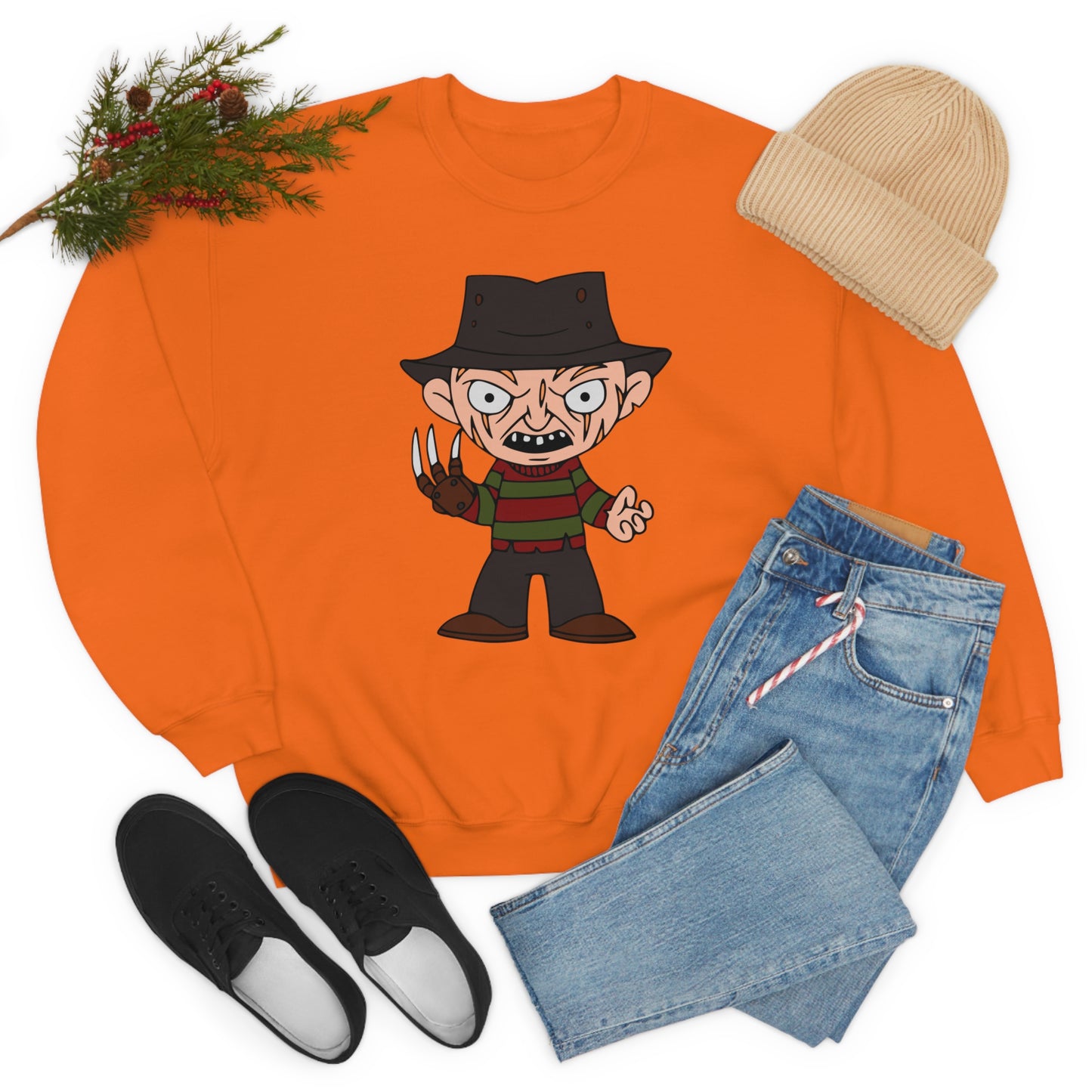 Freddy's "Whatever you do, Don't fall asleep" Halloween Unisex Sweatshirt S-5XL S Orange - HolidayShoppingFinds