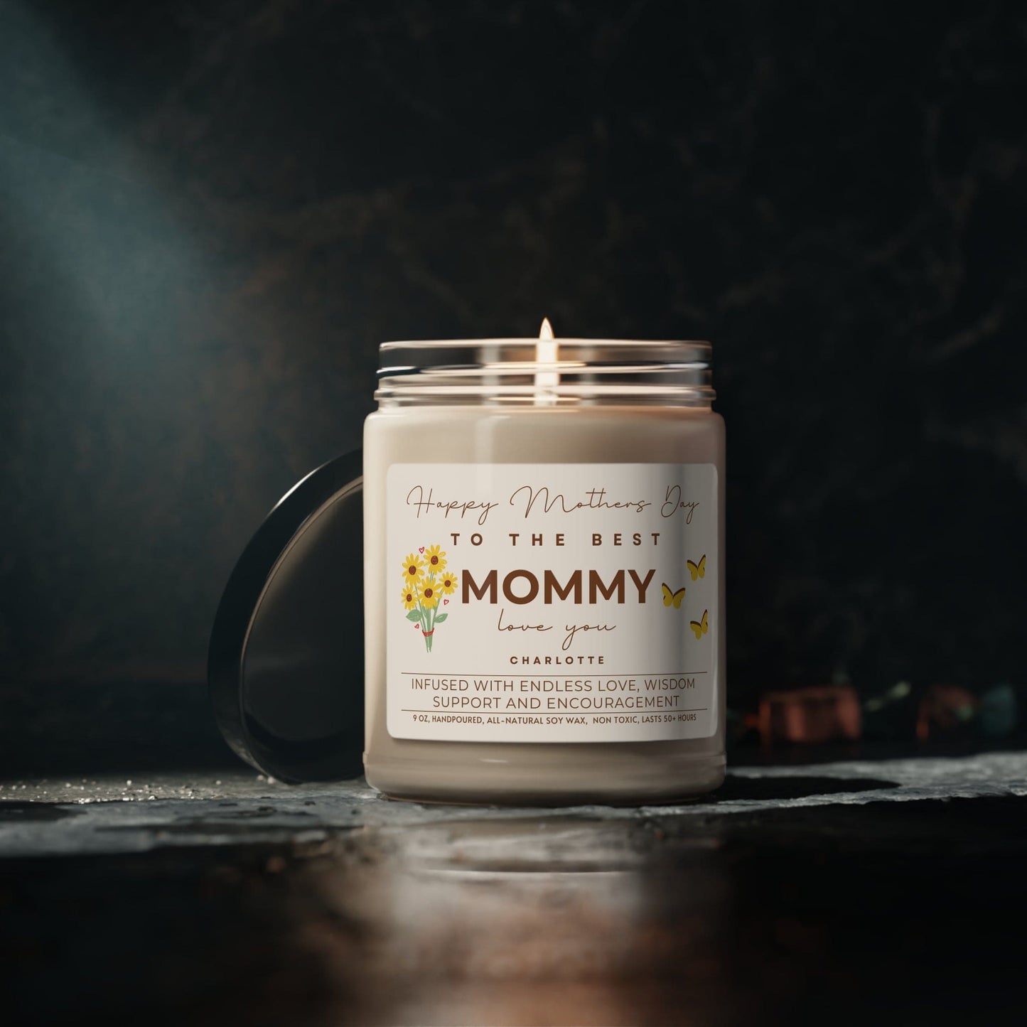 Personalized Candle for Mommy Happy Mothers Day Candle Custom Gift (B) Gift for Moms, 100% Vegan Soy Wax Scented Candle, Eco-Friendly - HolidayShoppingFinds