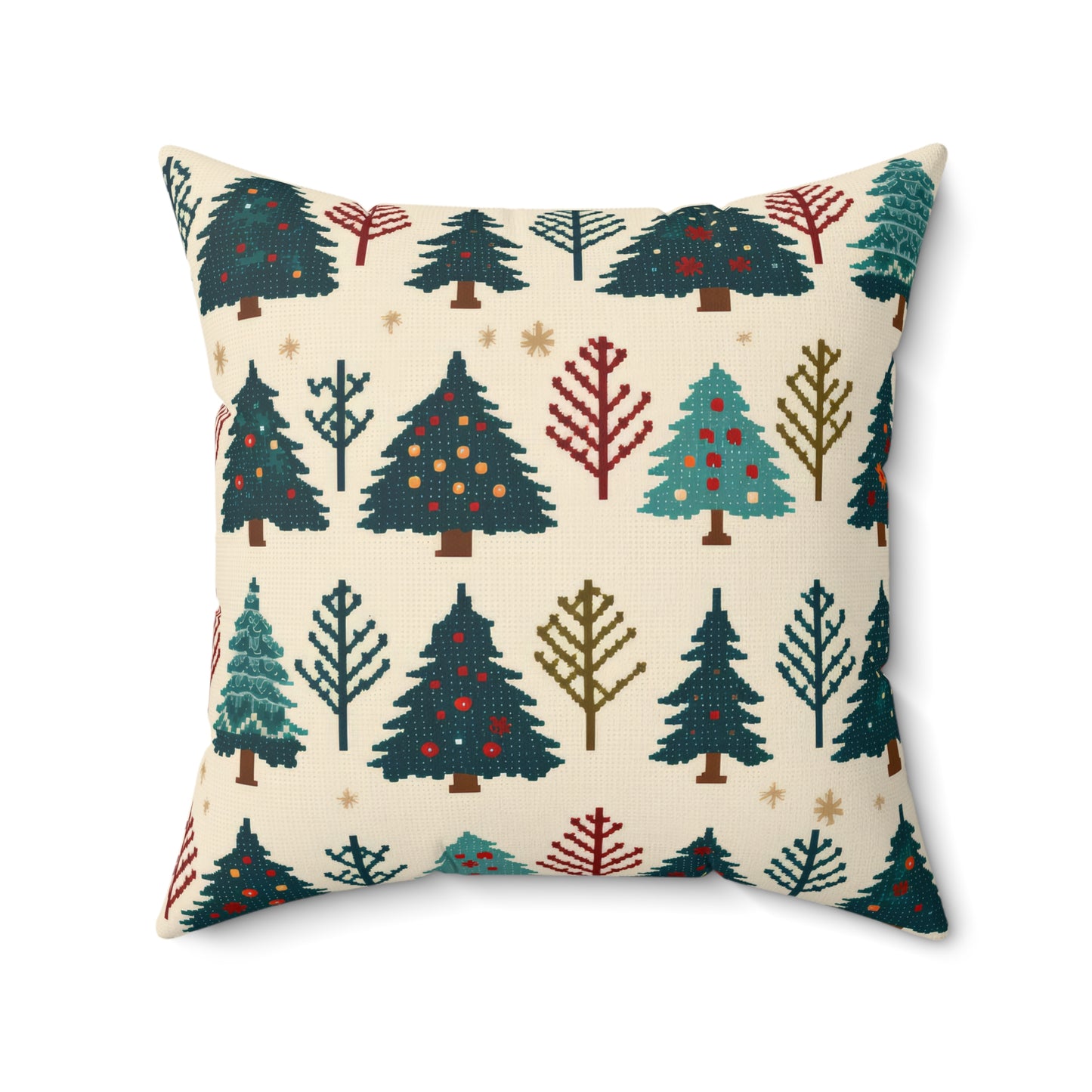 Christmas Trees Pillow, Winter Pines Holiday Accent Pillow, Holiday Gift (Insert Included) 20" × 20" - HolidayShoppingFinds