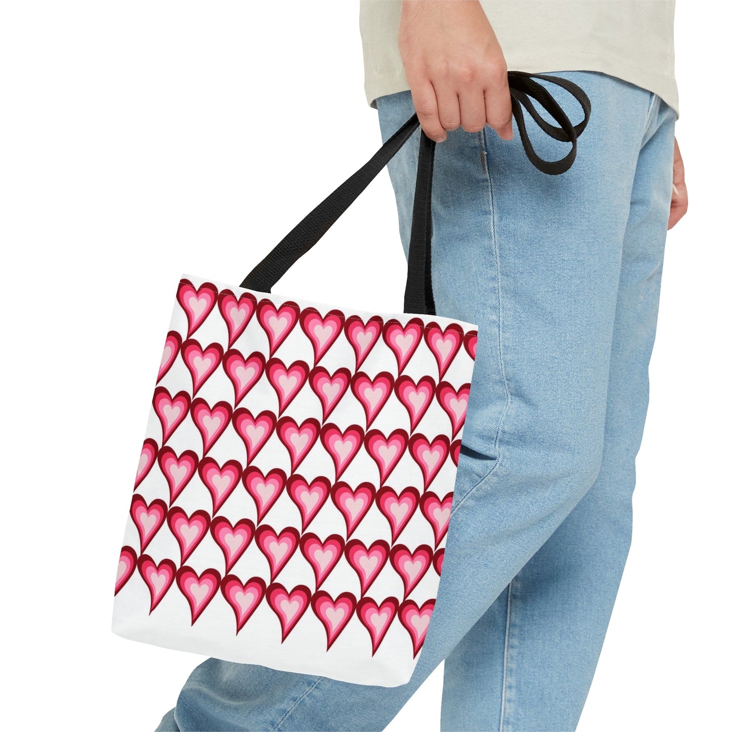 Pink Heartbeats Valentine Hand Tote Bag - Valentine's Day Gift - HolidayShoppingFinds