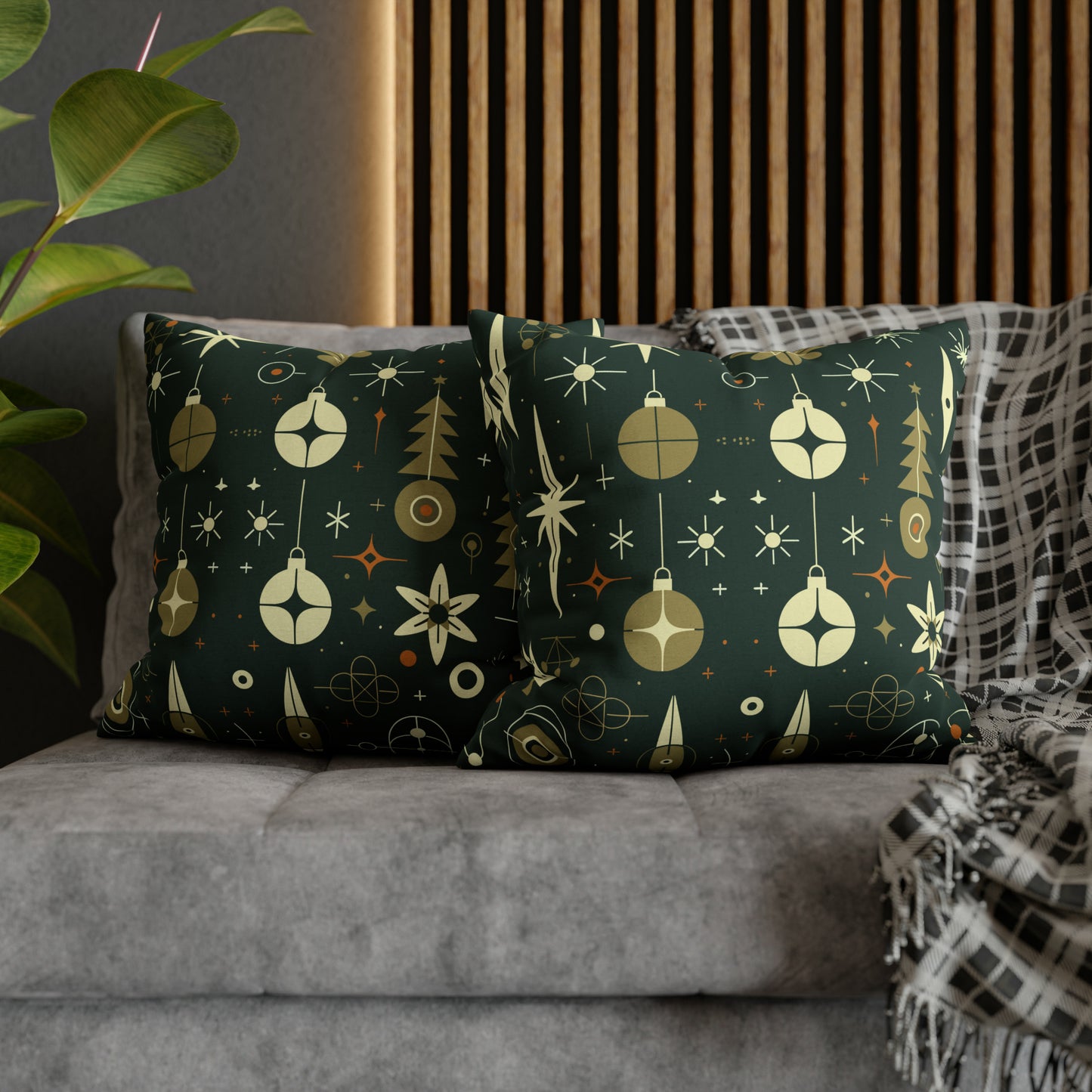 Green Gala Pillowcase, Christmas Ornaments Accent Pillow Case Cover - HolidayShoppingFinds