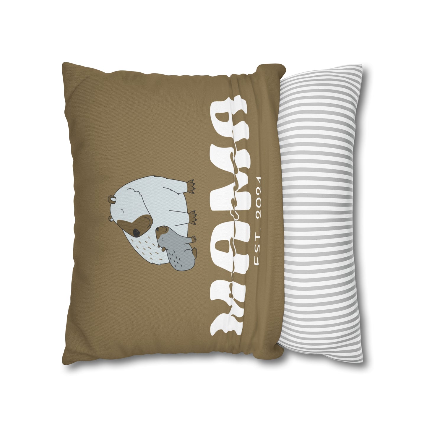 Personalized Mama Capybara Pillowcase Khaki, Gift For Mom - HolidayShoppingFinds