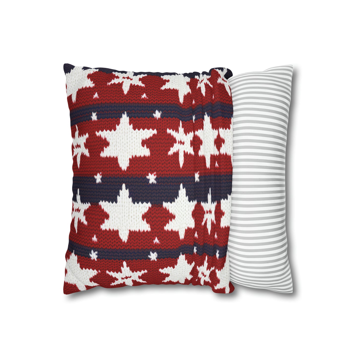 Patriotic Pillowcase American Flag Accent Square Pillow USA Red White & Blue Veterans 4th of July Memorial Day Home Decor - HolidayShoppingFinds