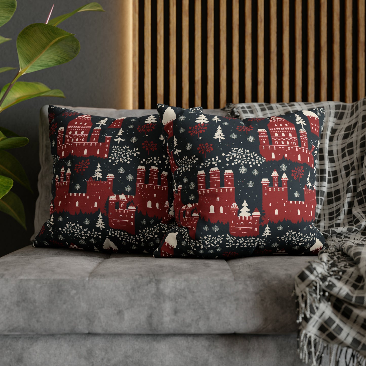 Castle Pillowcase, Medieval Fortress Decorative Blue Pillow Cover (No insert incl) - HolidayShoppingFinds