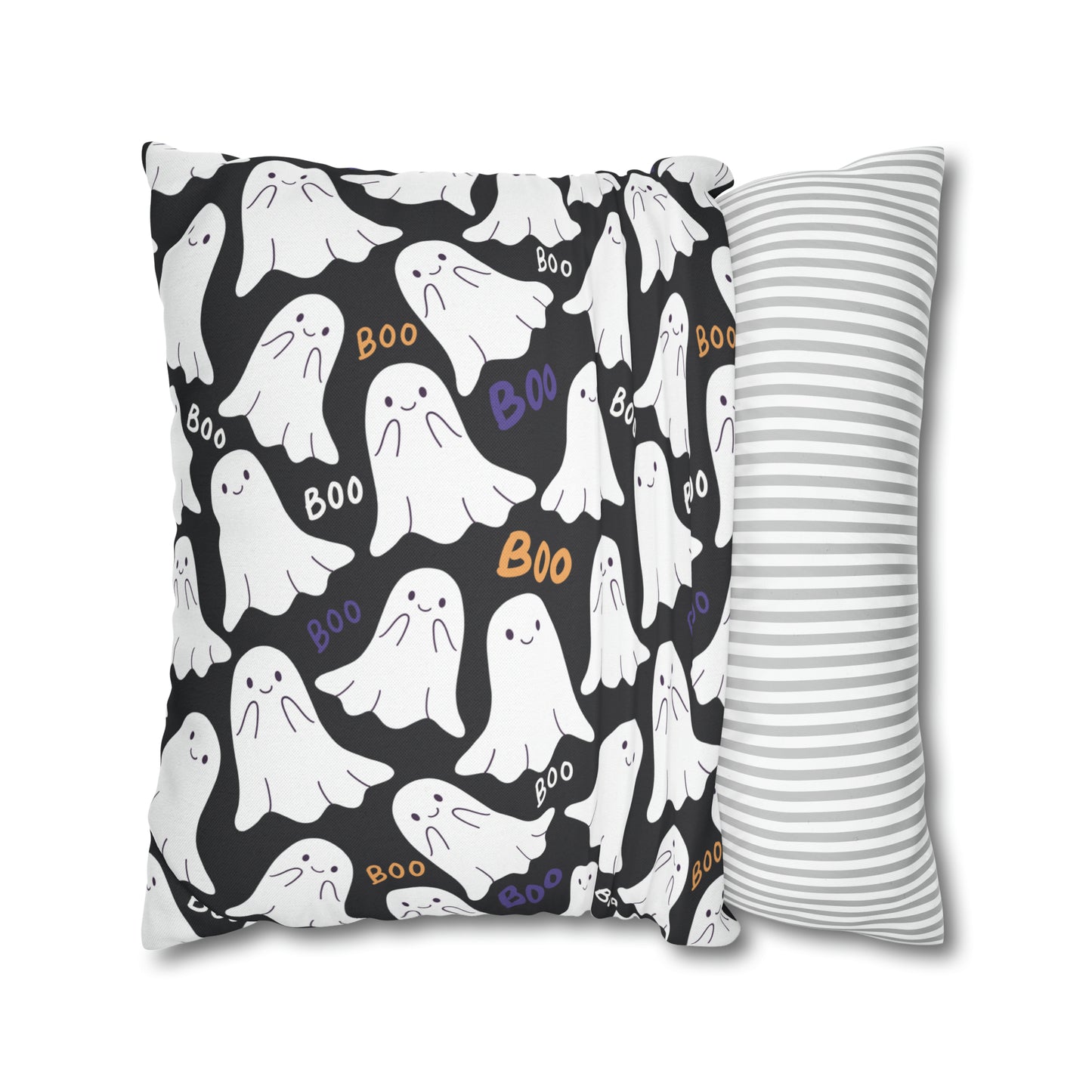 BOO Ghost Decorative Pillowcase Halloween Ghost Spooky Sofa Pillow B&W - HolidayShoppingFinds