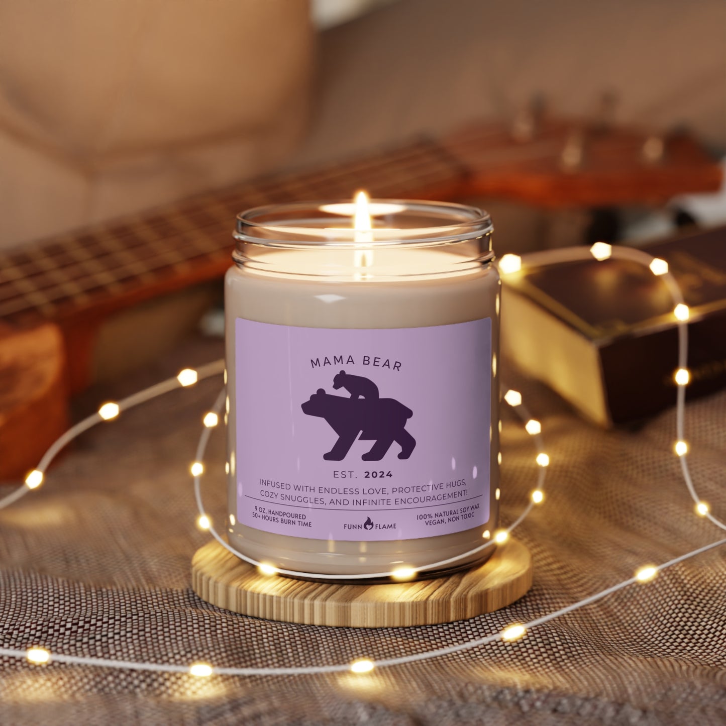 Mama Bear Candle, Personalized Gift For Mom, Scented Candle Lavender, 100% Vegan Soy Wax Candle Eco-Friendly Long-Lasting Candle - HolidayShoppingFinds