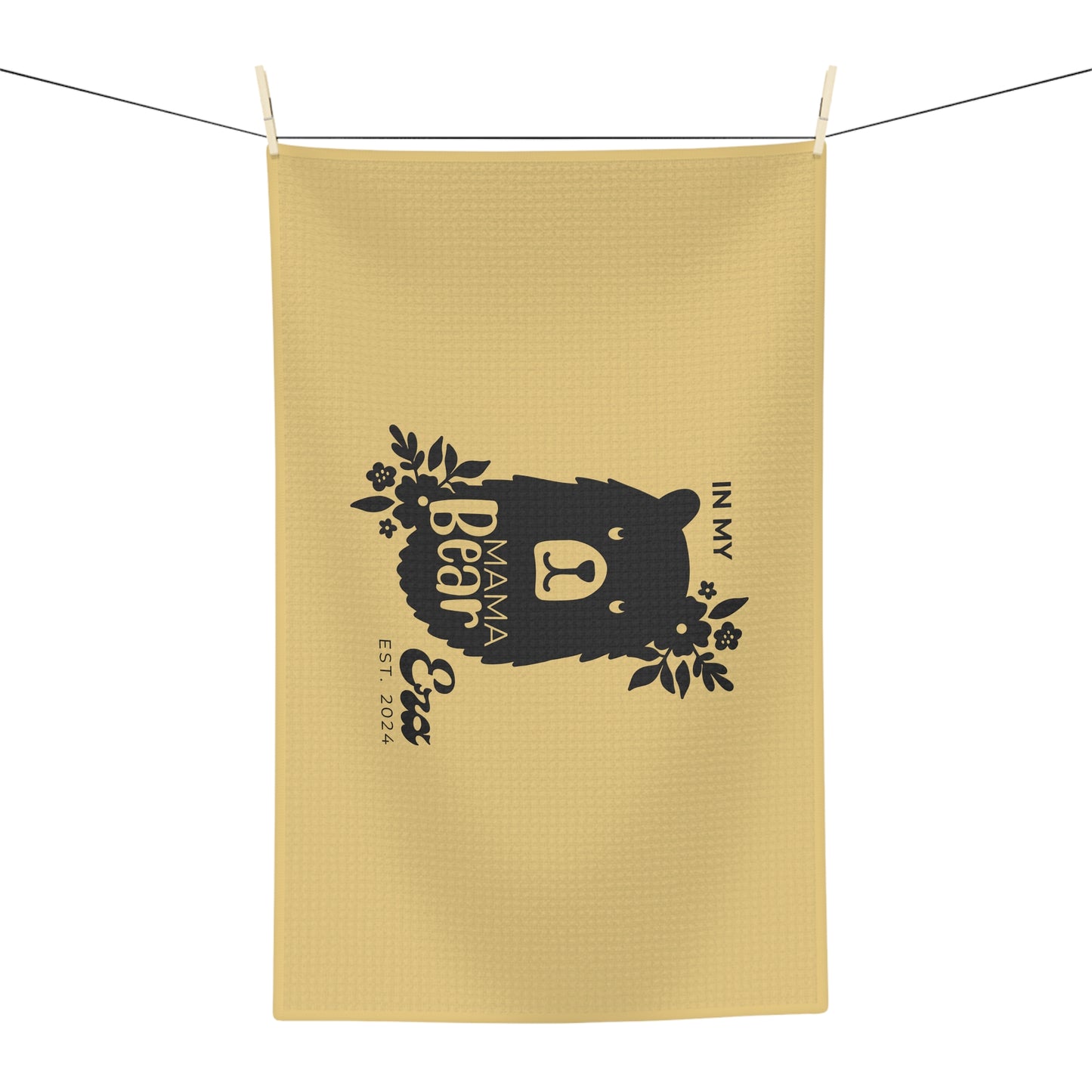 Personalized Mama Bear Kitchen Towel Grey, Custom Towel, Gift For Mom - HolidayShoppingFinds