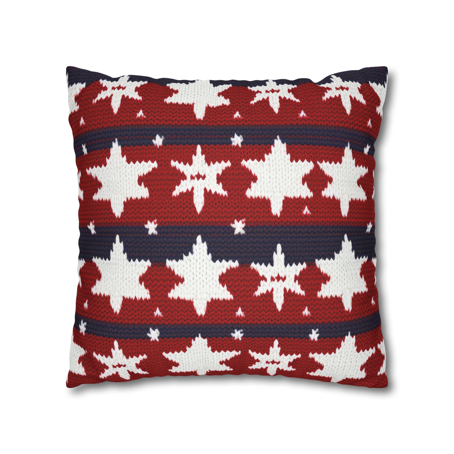 Patriotic Pillowcase American Flag Accent Square Pillow USA Red White & Blue Veterans 4th of July Memorial Day Home Decor - HolidayShoppingFinds