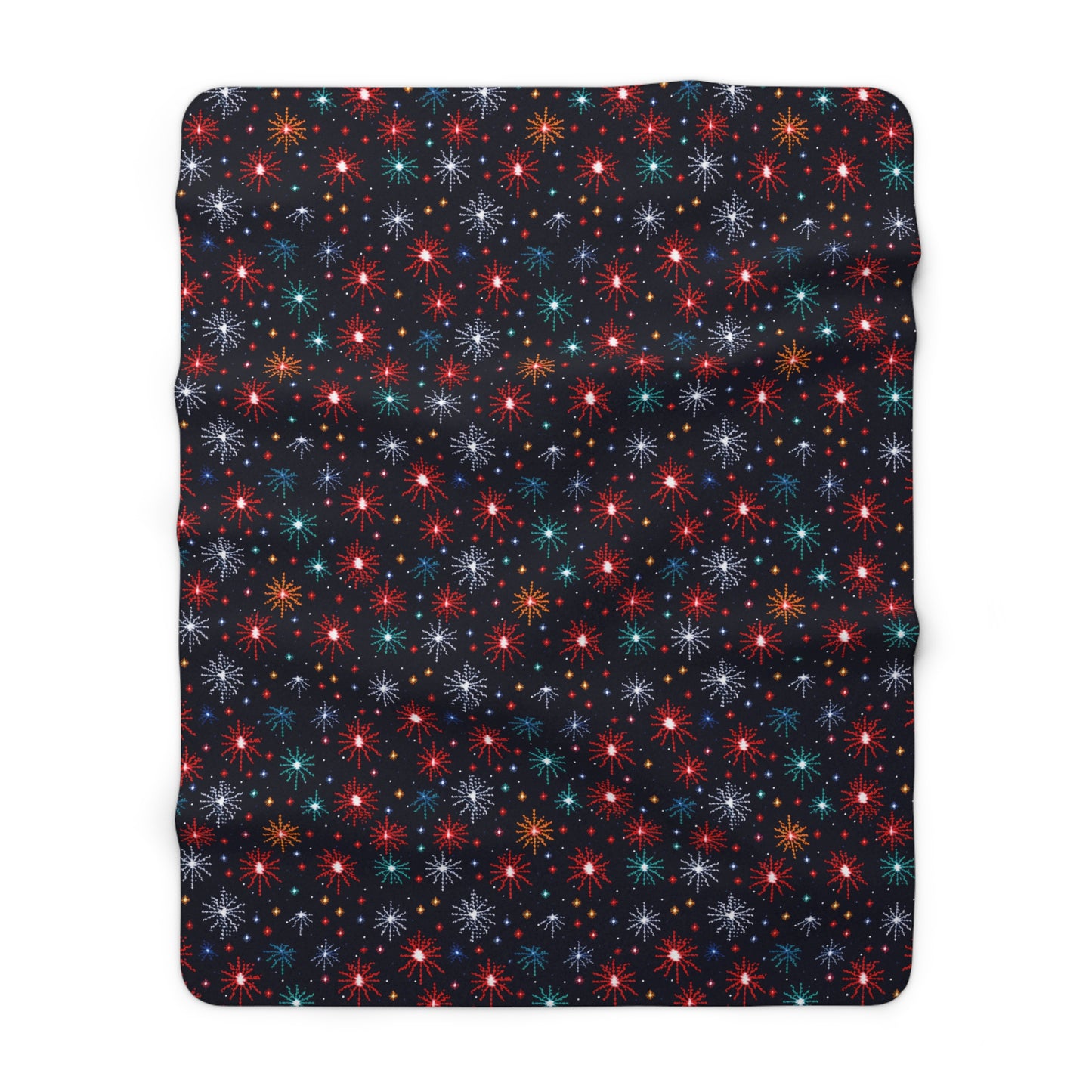 Fireworks Sherpa Blanket, Festive Throw Black Blanket, NYE 4th of July Home Décor - HolidayShoppingFinds