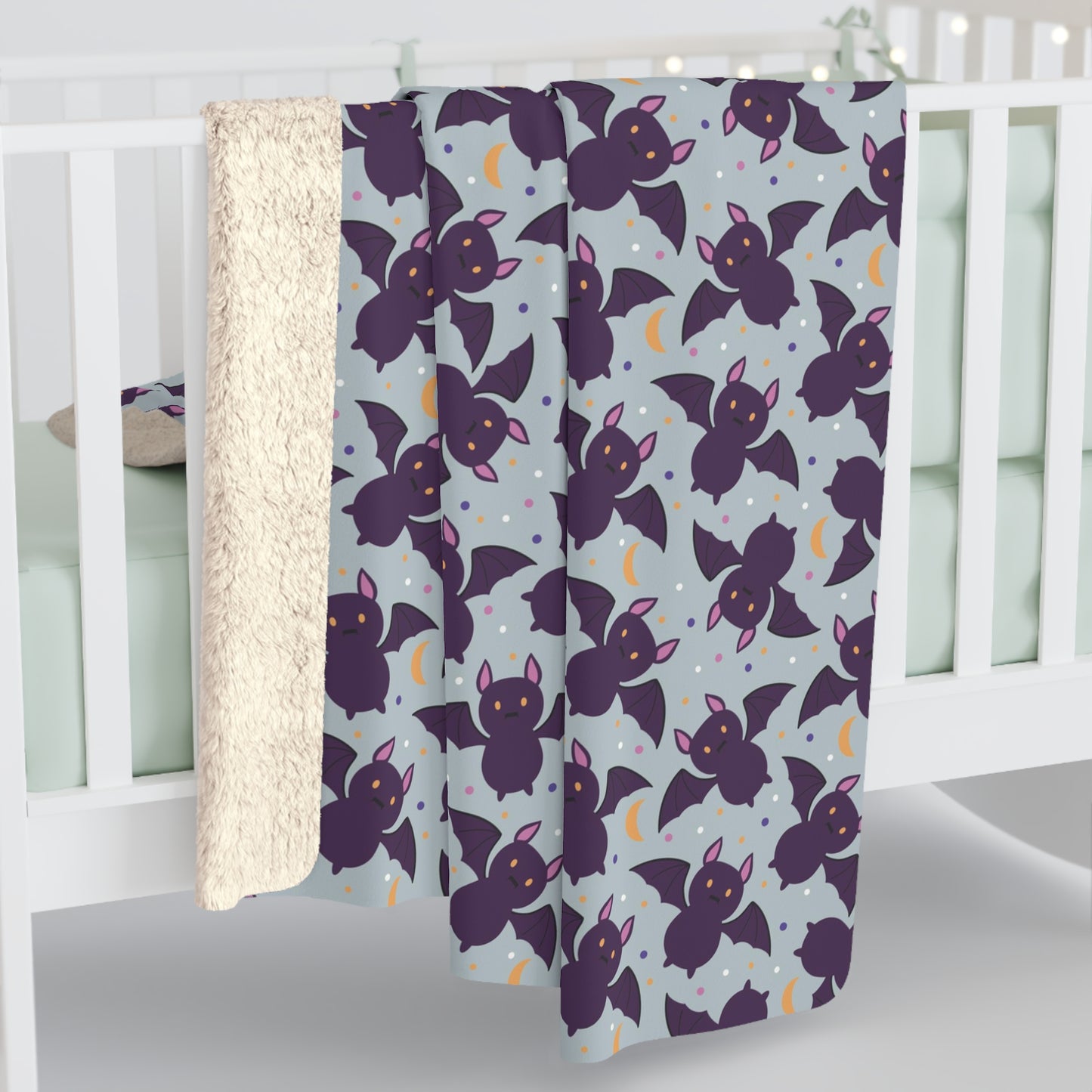 Bats Sherpa Fleece Blanket, Halloween Throw Blanket Spooky Bat Blanket - HolidayShoppingFinds