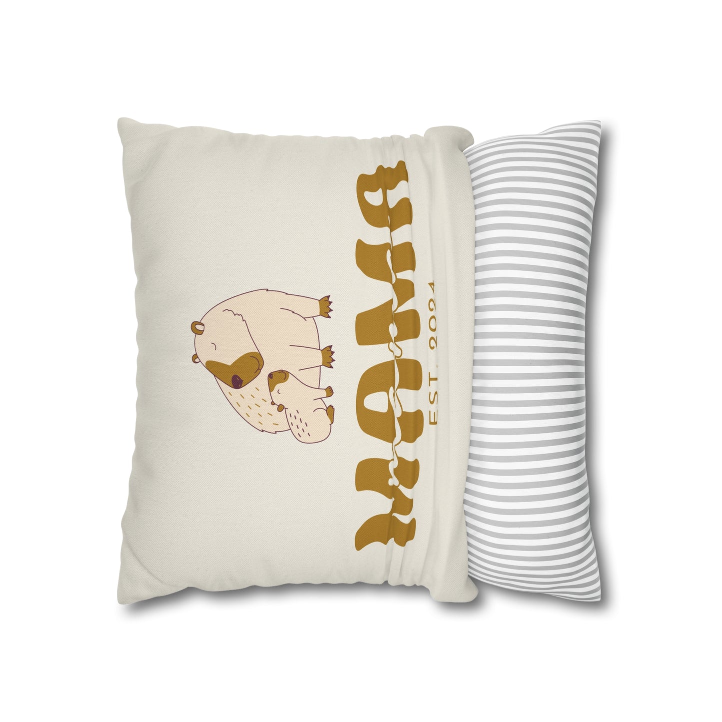 Personalized Mama Capybara Pillowcase Beige, Gift For Mom - HolidayShoppingFinds