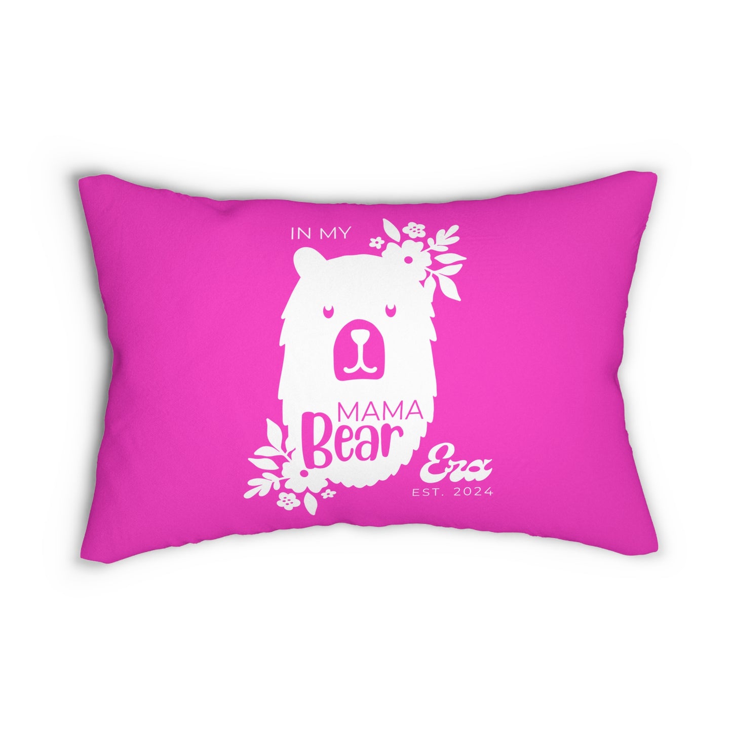 Personalized In My Mama Bear Era Lumbar Pillow Pink, Gift for Mom 20" × 14" - HolidayShoppingFinds