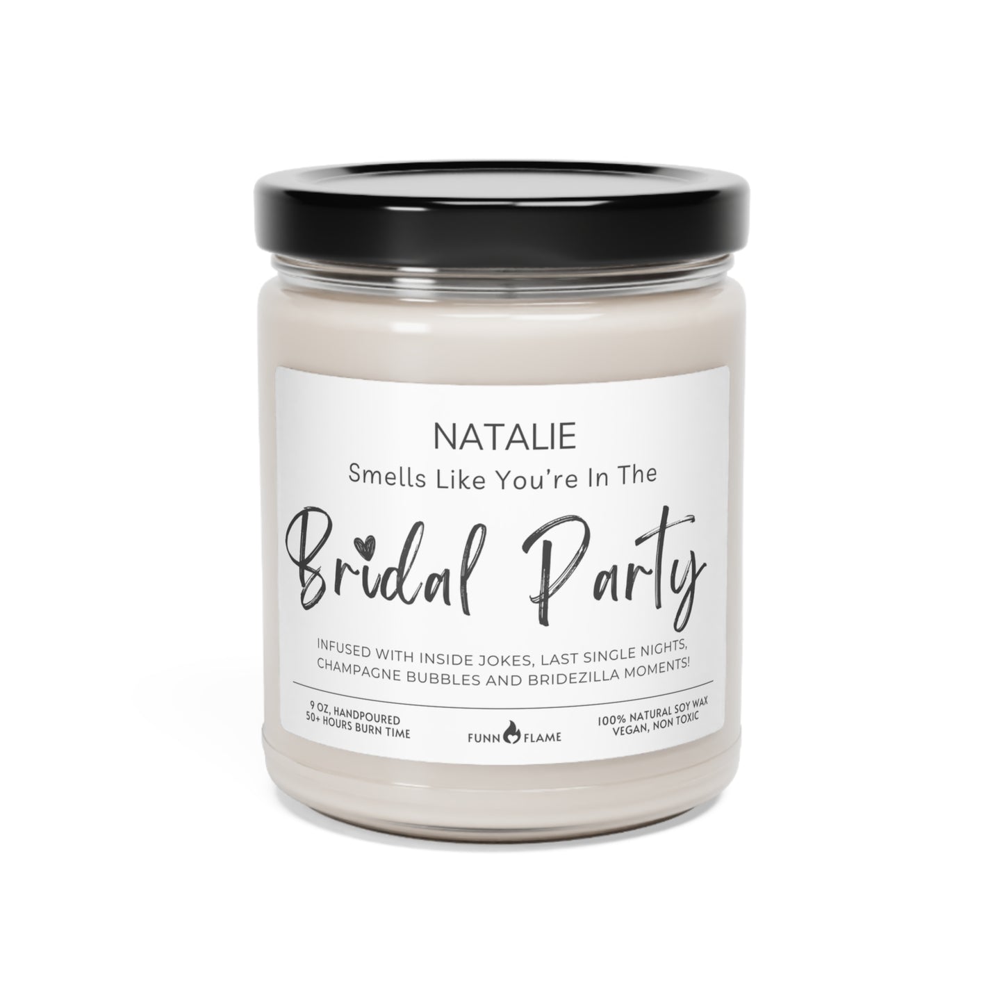 Custom Bridesmaid Gift Candle, Smells Like, Bridal Party Gift Candle (A) Besties, Candle Gift 100% Vegan Eco-Friendly Clean Cotton 9oz - HolidayShoppingFinds