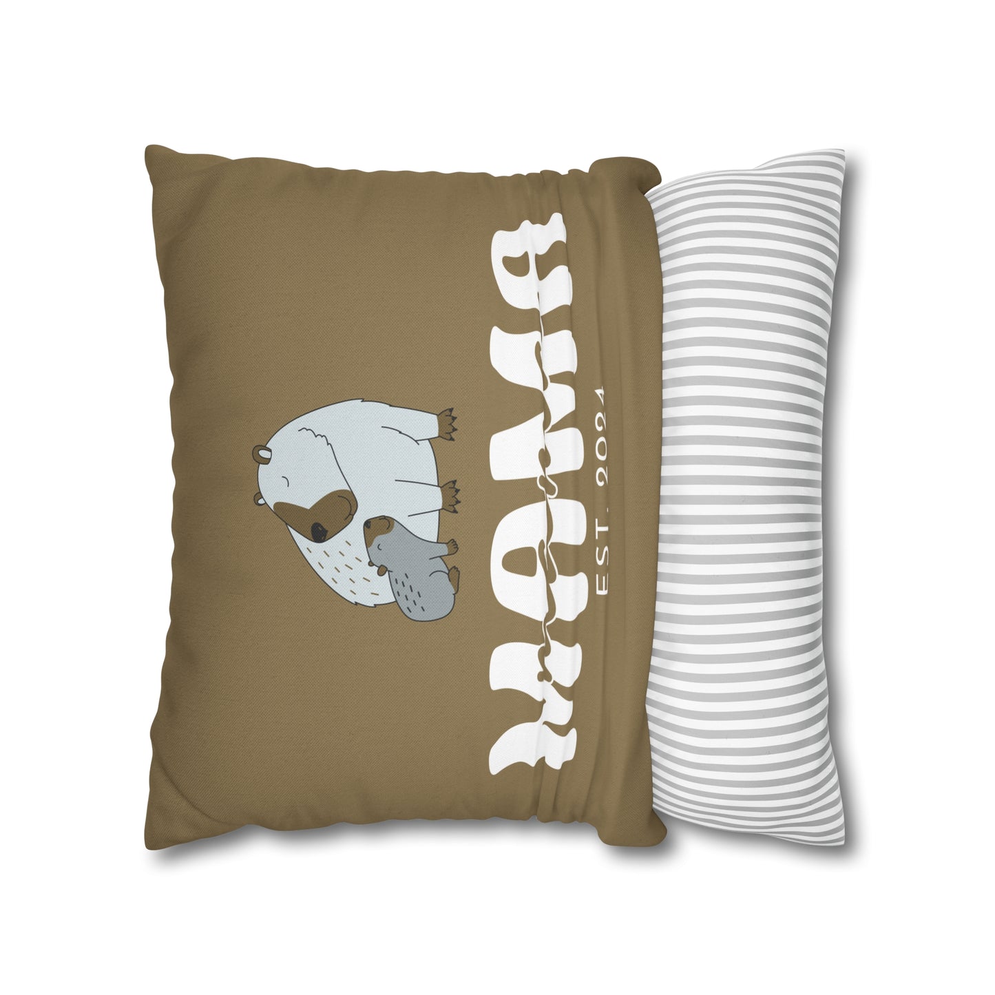 Personalized Mama Capybara Pillowcase Khaki, Gift For Mom - HolidayShoppingFinds