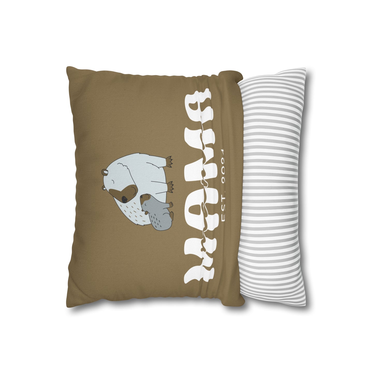 Personalized Mama Capybara Pillowcase Khaki, Gift For Mom - HolidayShoppingFinds