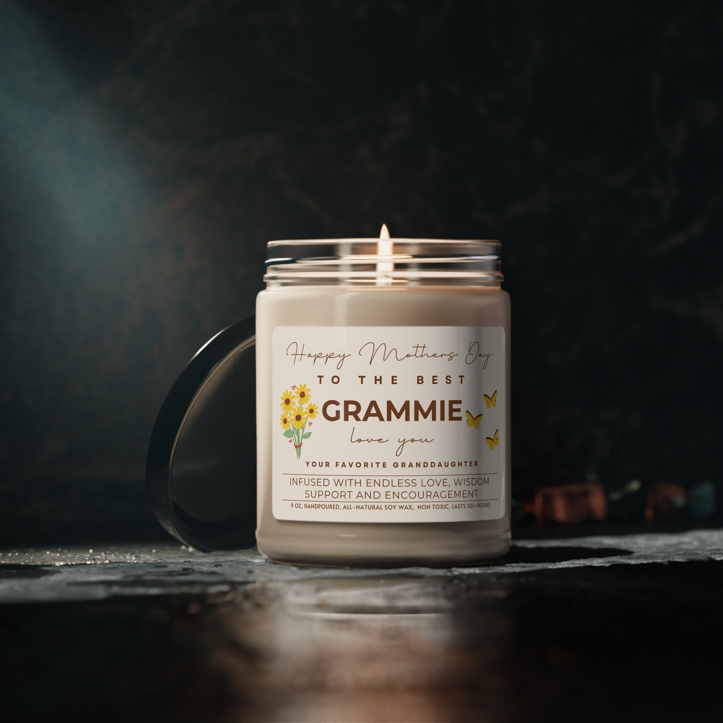 Personalized Happy Mother's Day Candle for Grandma, Custom Gift for Grandmother, To The Best Granny Grammie Nana Nona Abuela Gift (C) - HolidayShoppingFinds