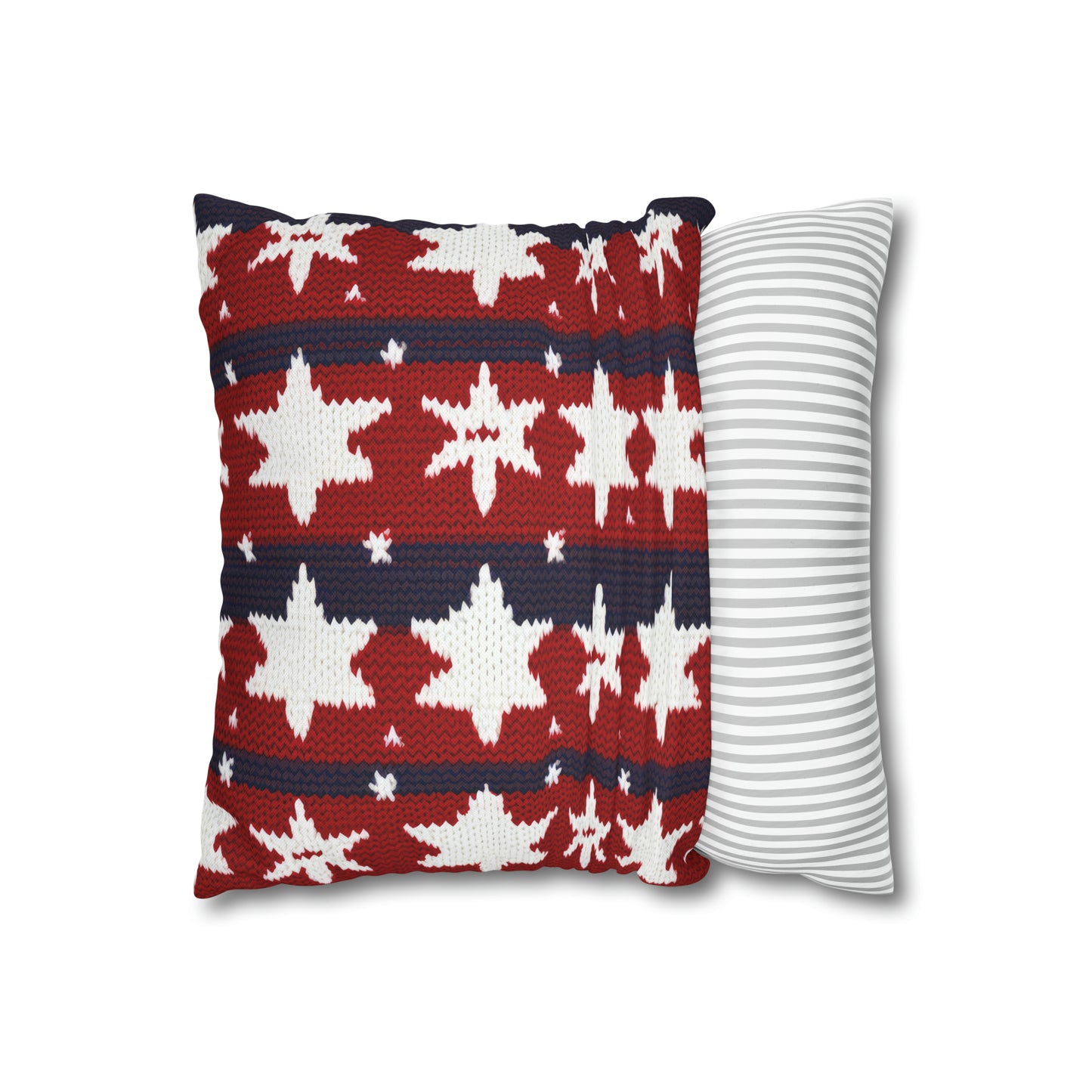 Patriotic Pillowcase American Flag Accent Square Pillow USA Red White & Blue Veterans 4th of July Memorial Day Home Decor - HolidayShoppingFinds