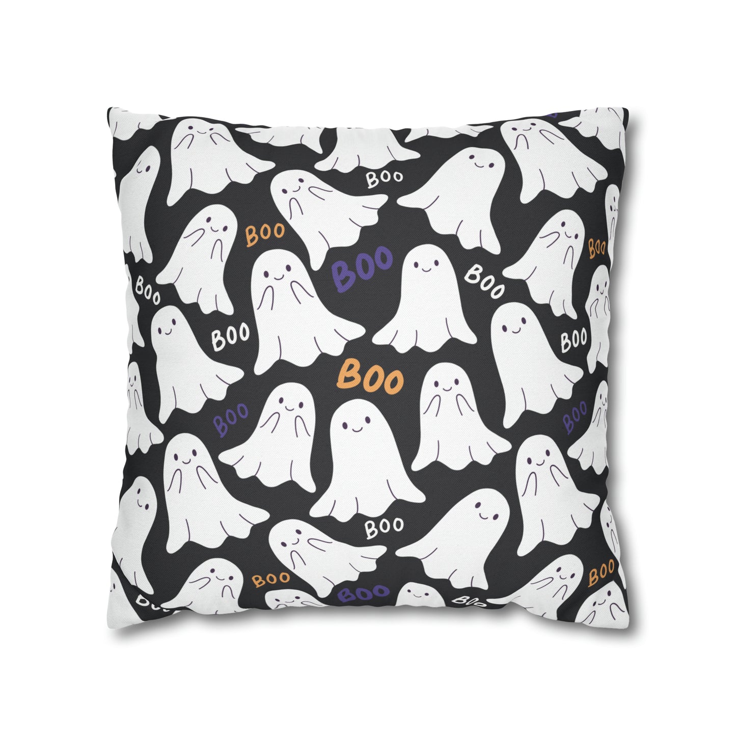 BOO Ghost Decorative Pillowcase Halloween Ghost Spooky Sofa Pillow B&W - HolidayShoppingFinds