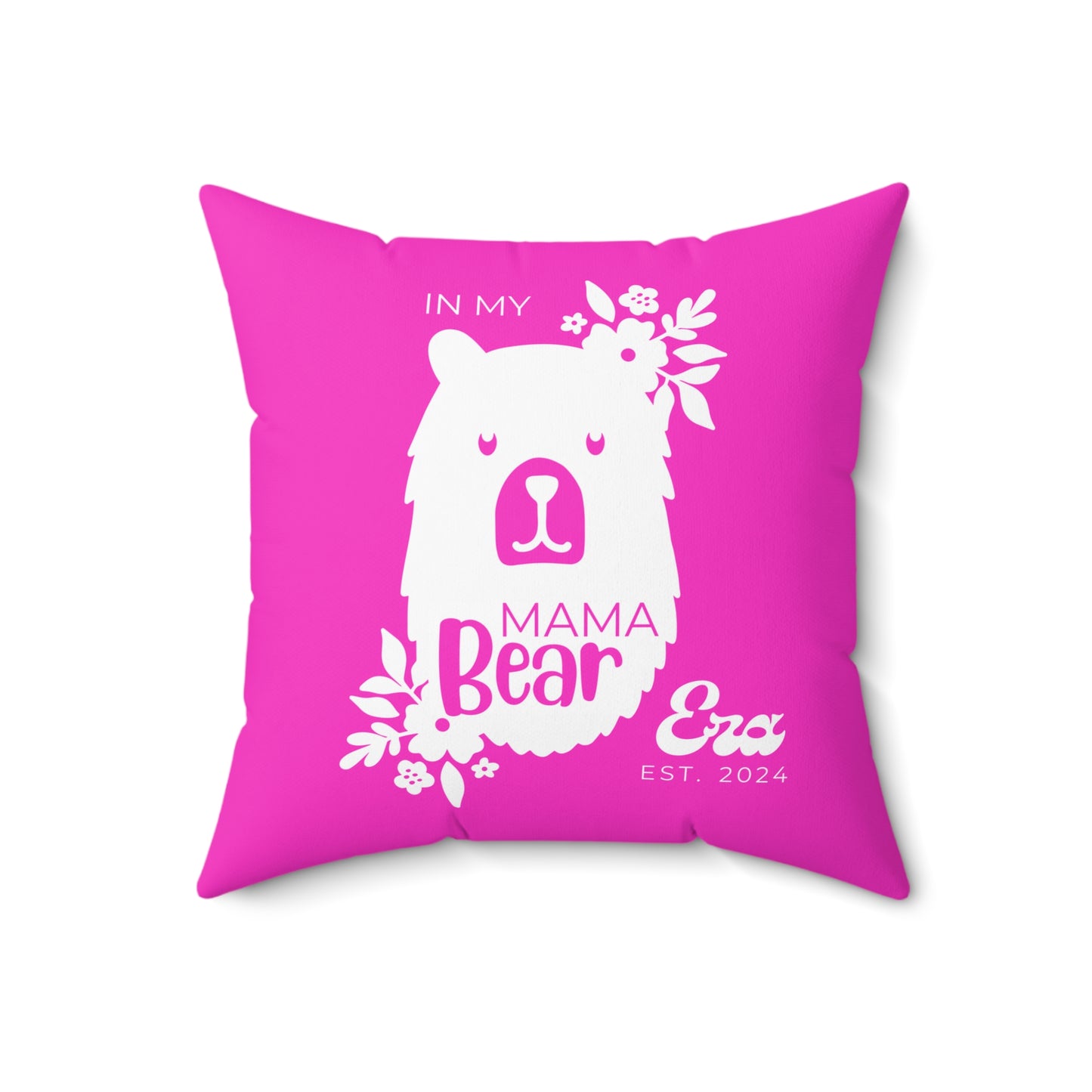 Personalized In My Mama Bear Era Pillow with Insert Pink Gift For Mom 18" × 18" - HolidayShoppingFinds