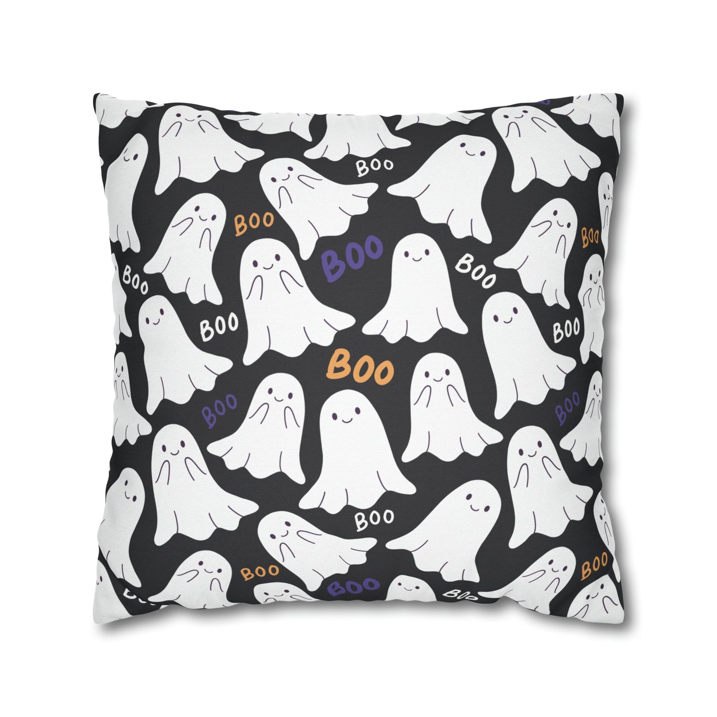 BOO Ghost Decorative Pillowcase Halloween Ghost Spooky Sofa Pillow B&W - HolidayShoppingFinds
