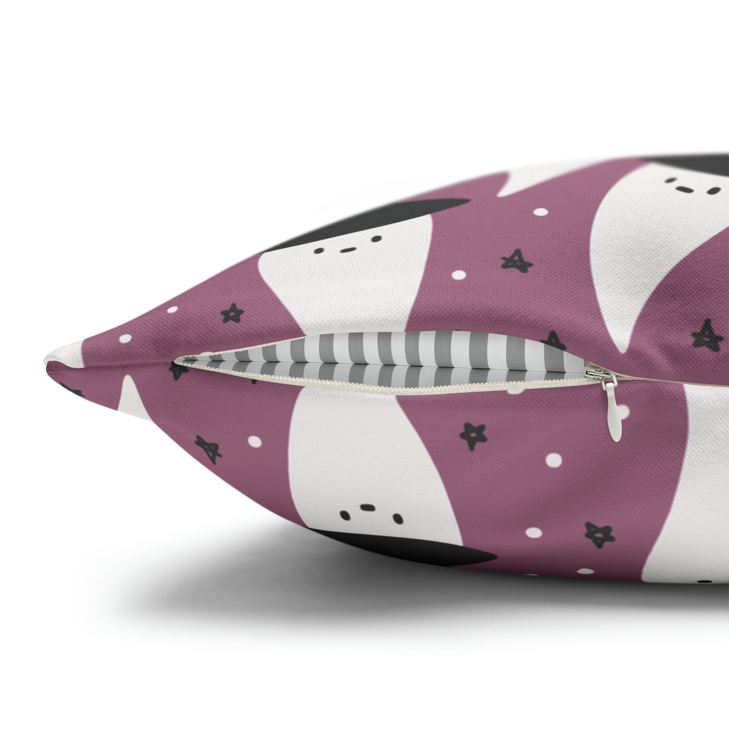 Whimsical Pillowcase, Spooky Ghosts Halloween Purple Pillow Cover, Square Accent Pillow Case - HolidayShoppingFinds