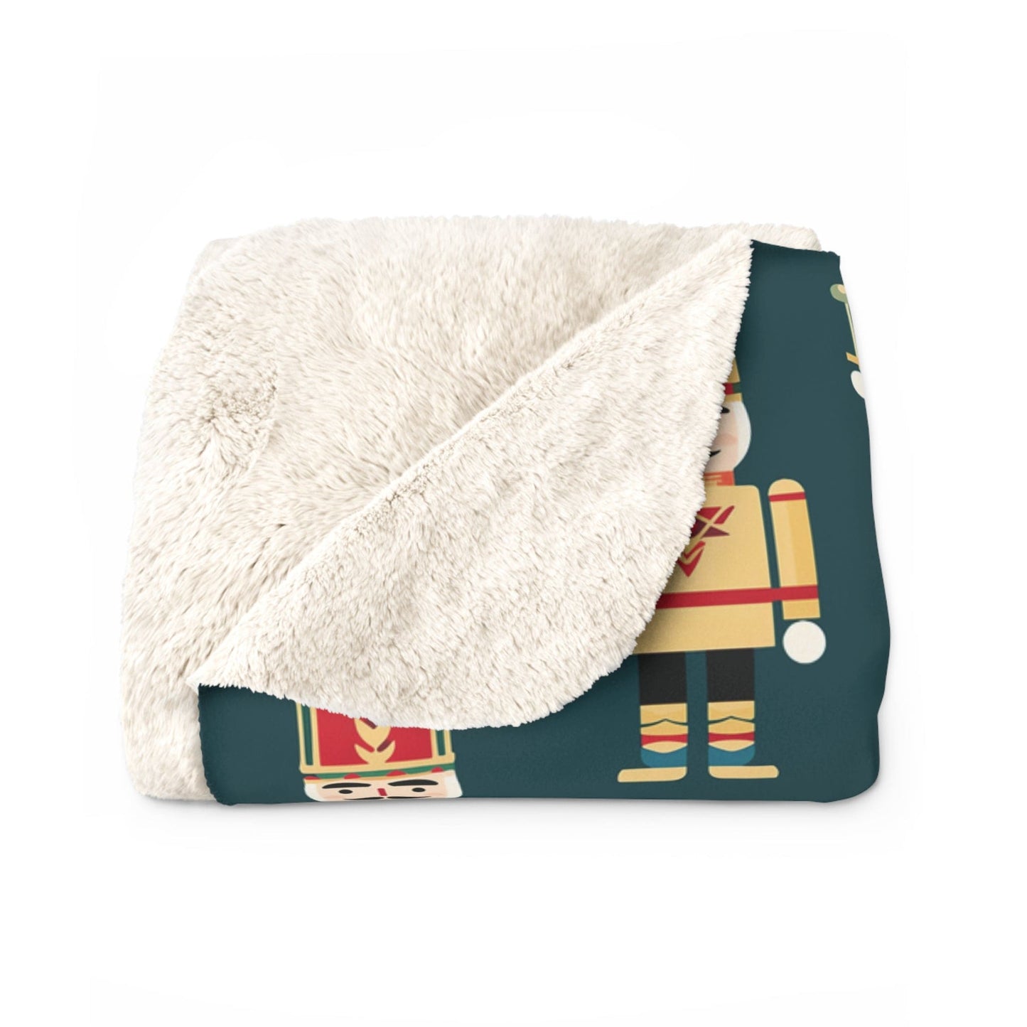 Christmas Nutcracker Sherpa Blanket - Festive Winter Throw Design - HolidayShoppingFinds
